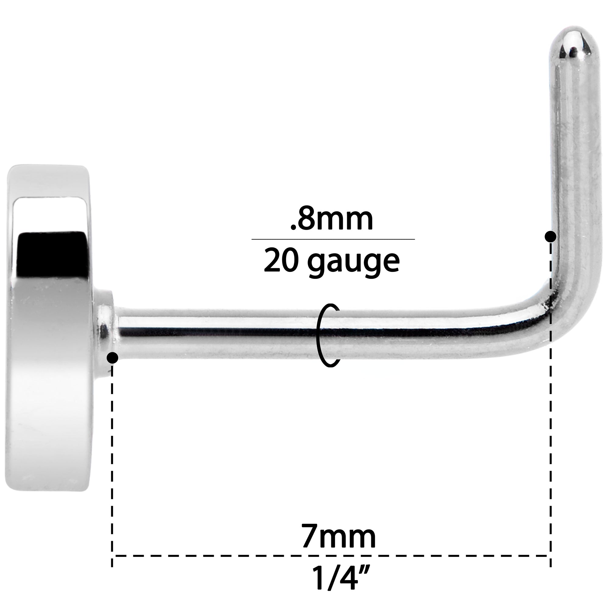 20G 5/16 Red Yellow Blue Pansexual Pride Heart L Shaped Nose Ring