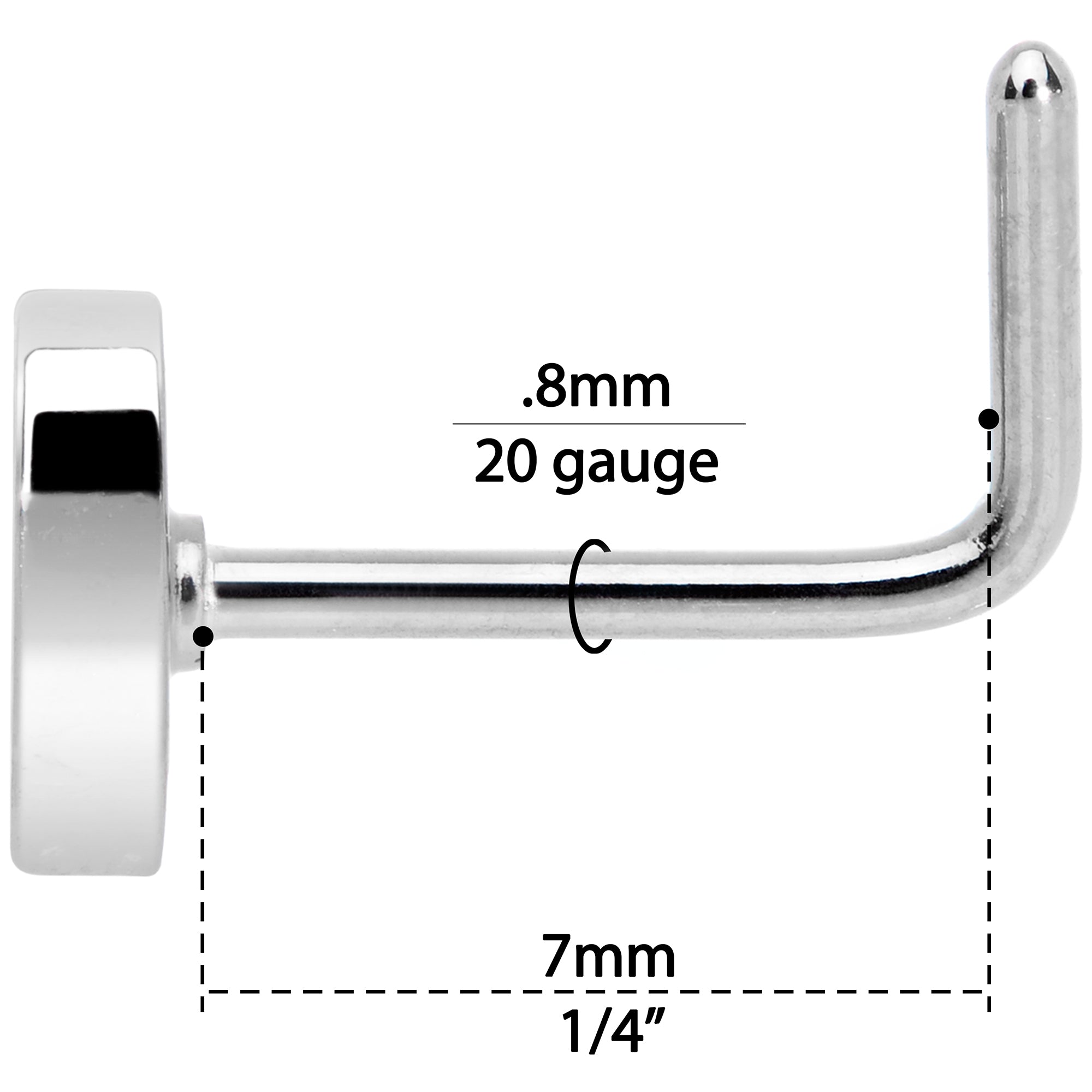 20G 5/16 Black Grey Purple Asexual Pride Heart L Shaped Nose Ring