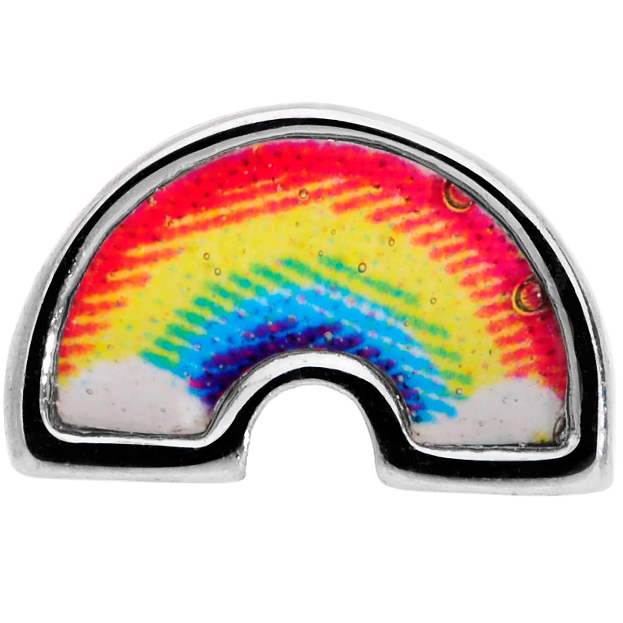 20G 1/4 Red Yellow Blue Pride Rainbow L Shaped Nose Ring