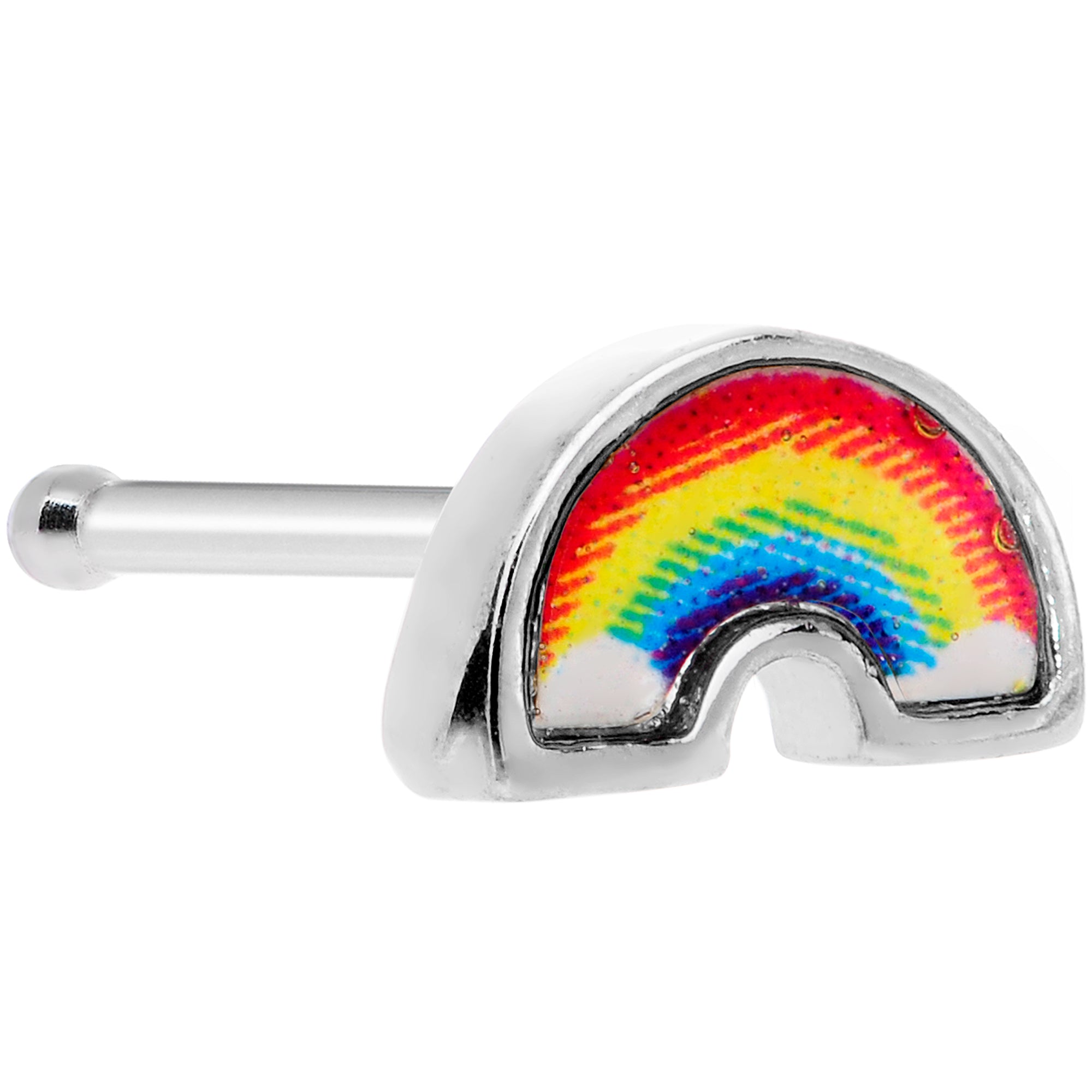 20G 5/16 Red Yellow Blue Pride Rainbow Nose Bone