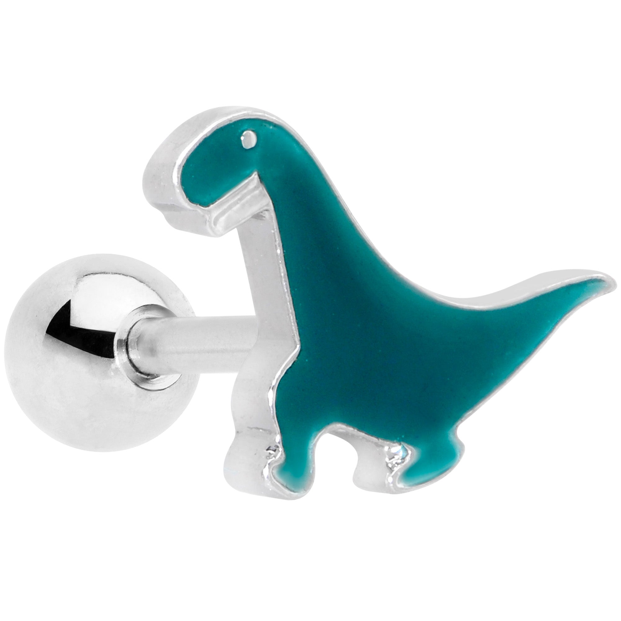 16G 1/4 Darling Green Dinosaur Cartilage Tragus Earring