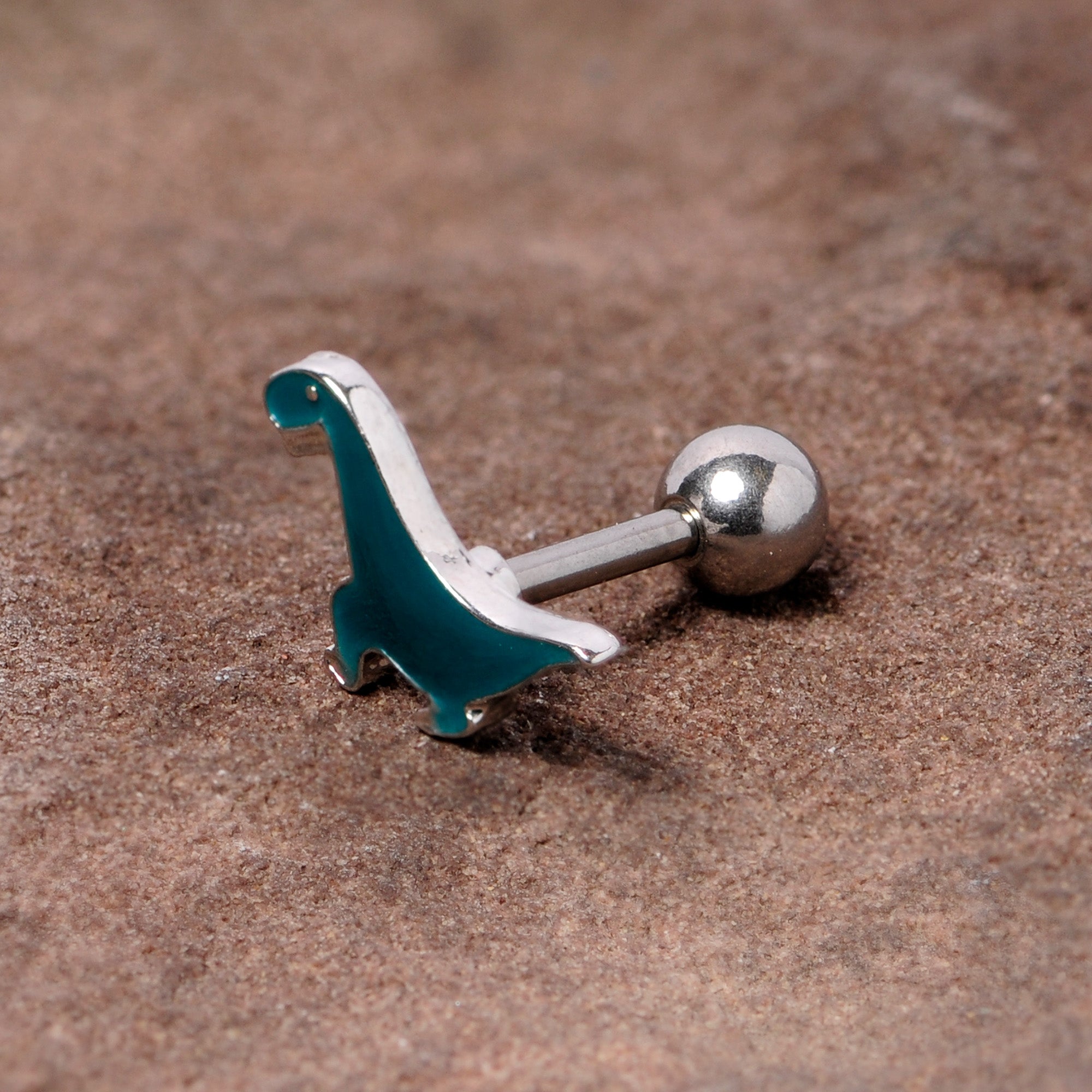 16G 1/4 Darling Green Dinosaur Cartilage Tragus Earring