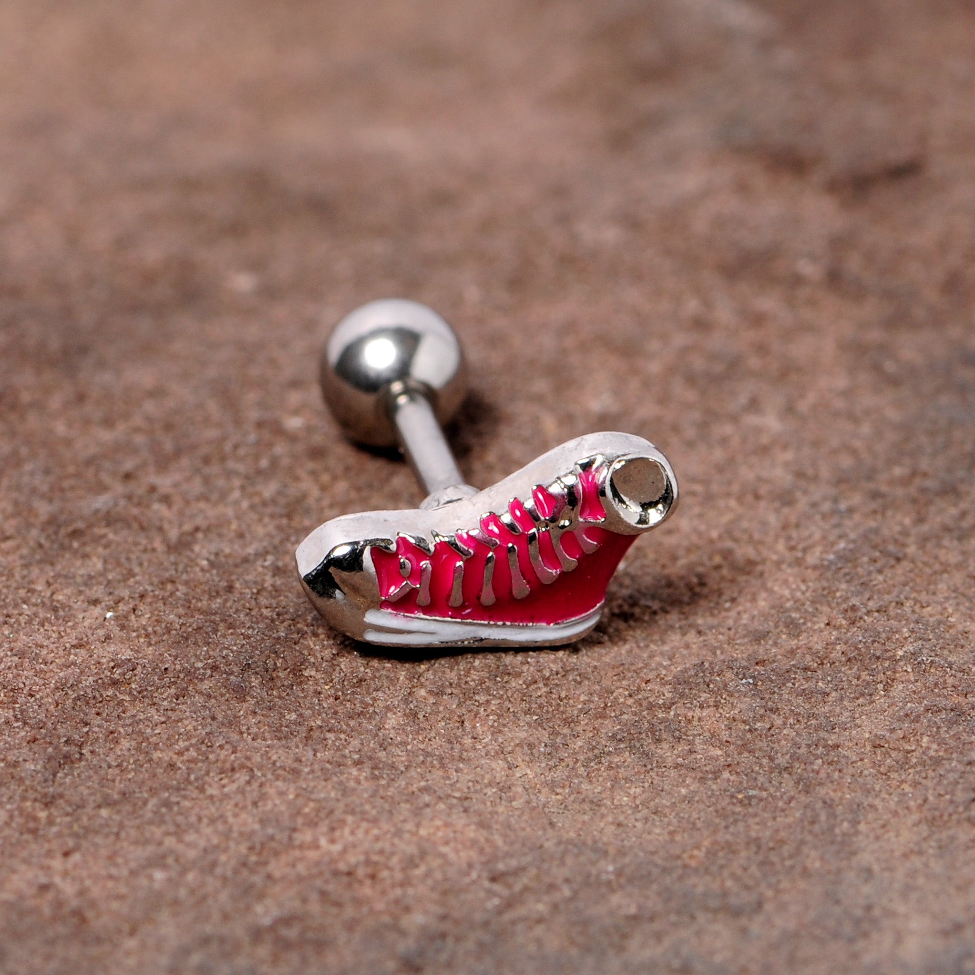 16G 1/4 Pink High Top Sneaker Cartilage Tragus Earring