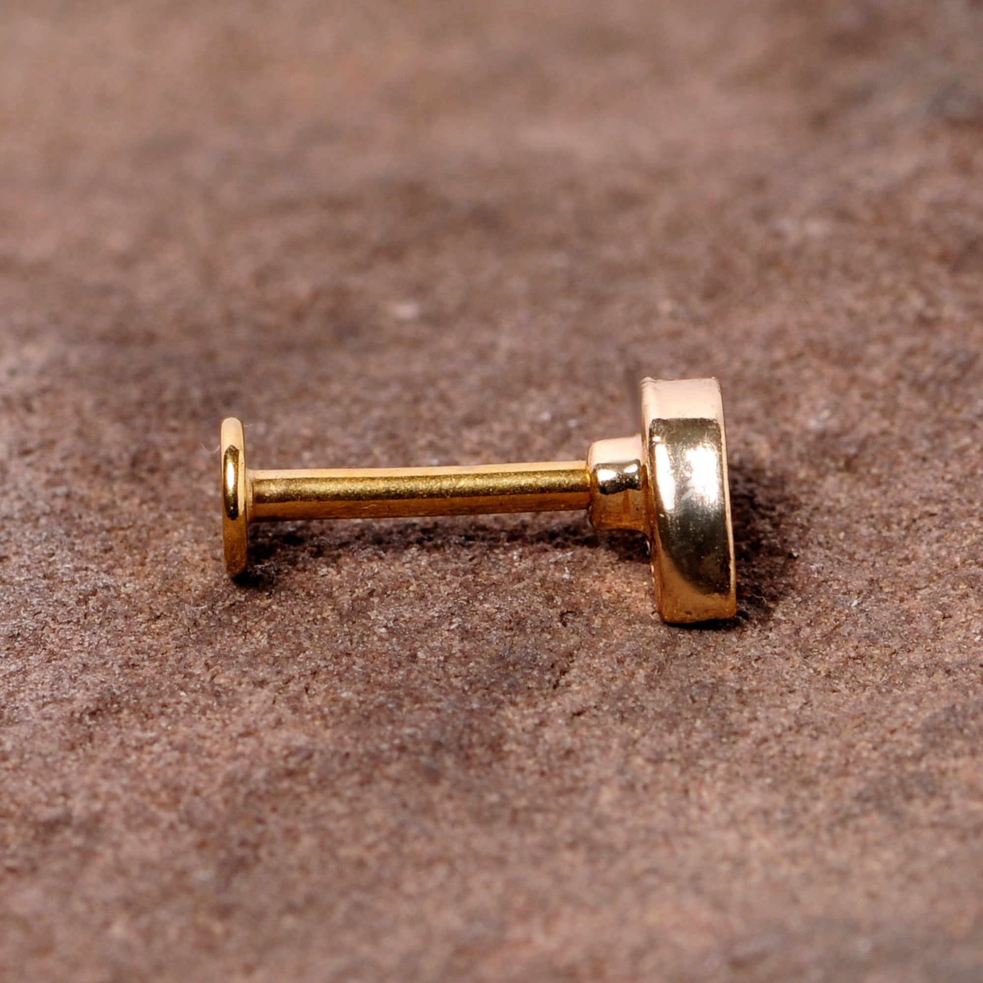 16G 5/16 Clear CZ Gem Gold Tone Swirl Labret Monroe Tragus