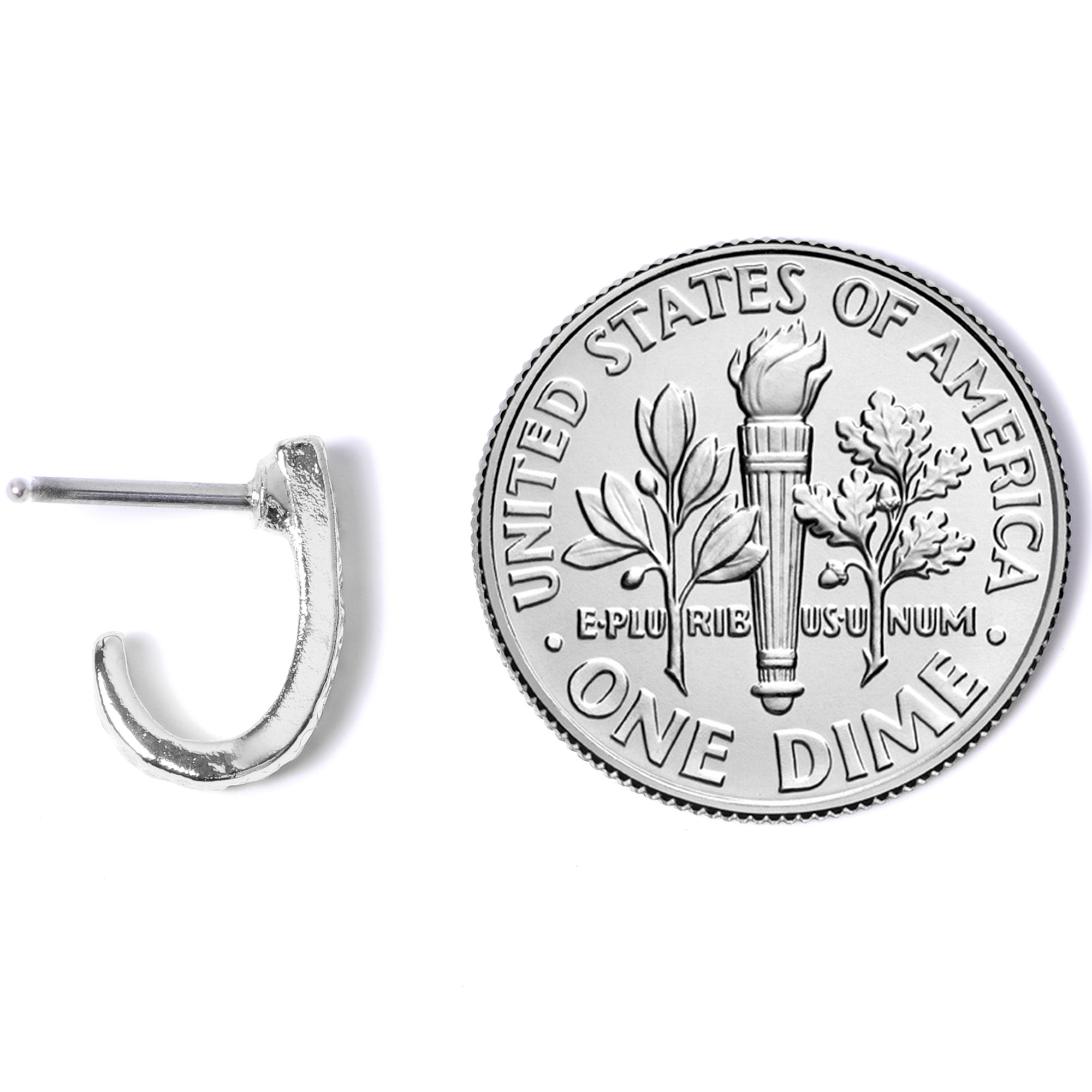 20G 5/16 Steel Dainty Dots Faux Hoop L Shaped Nose Ring