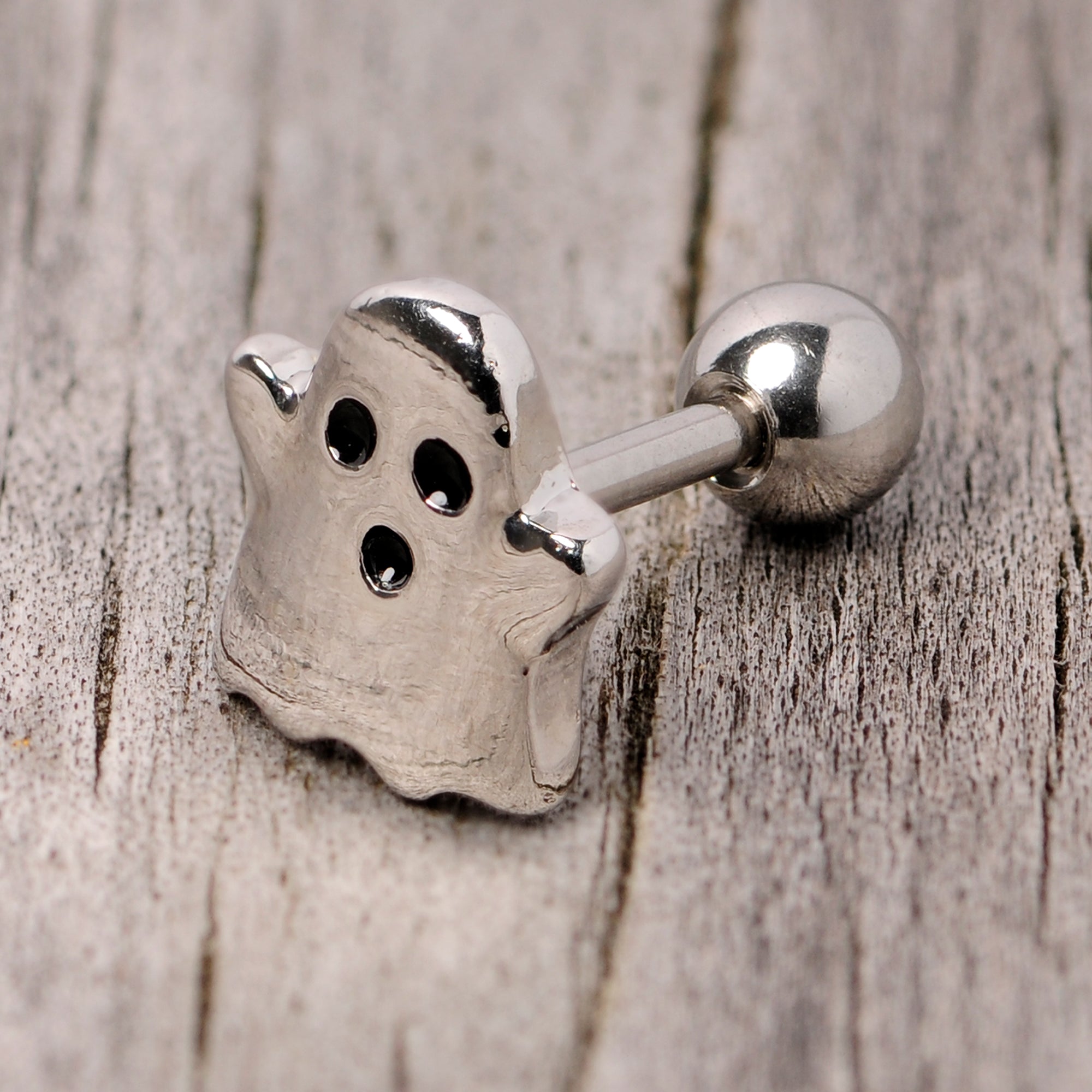 16G 1/4 Spooky Ghost Halloween Cartilage Tragus Earring