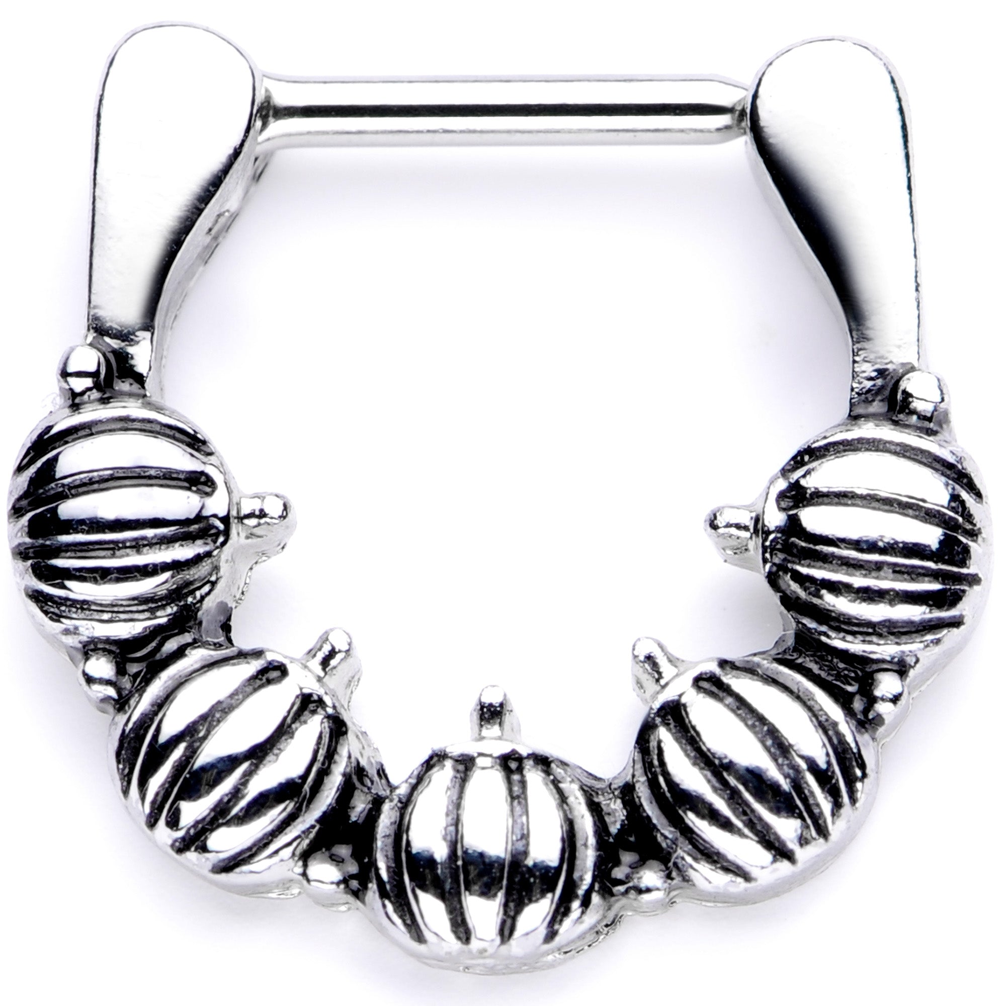 16G 5/16 Pumpkin Patch Halloween Septum Clicker