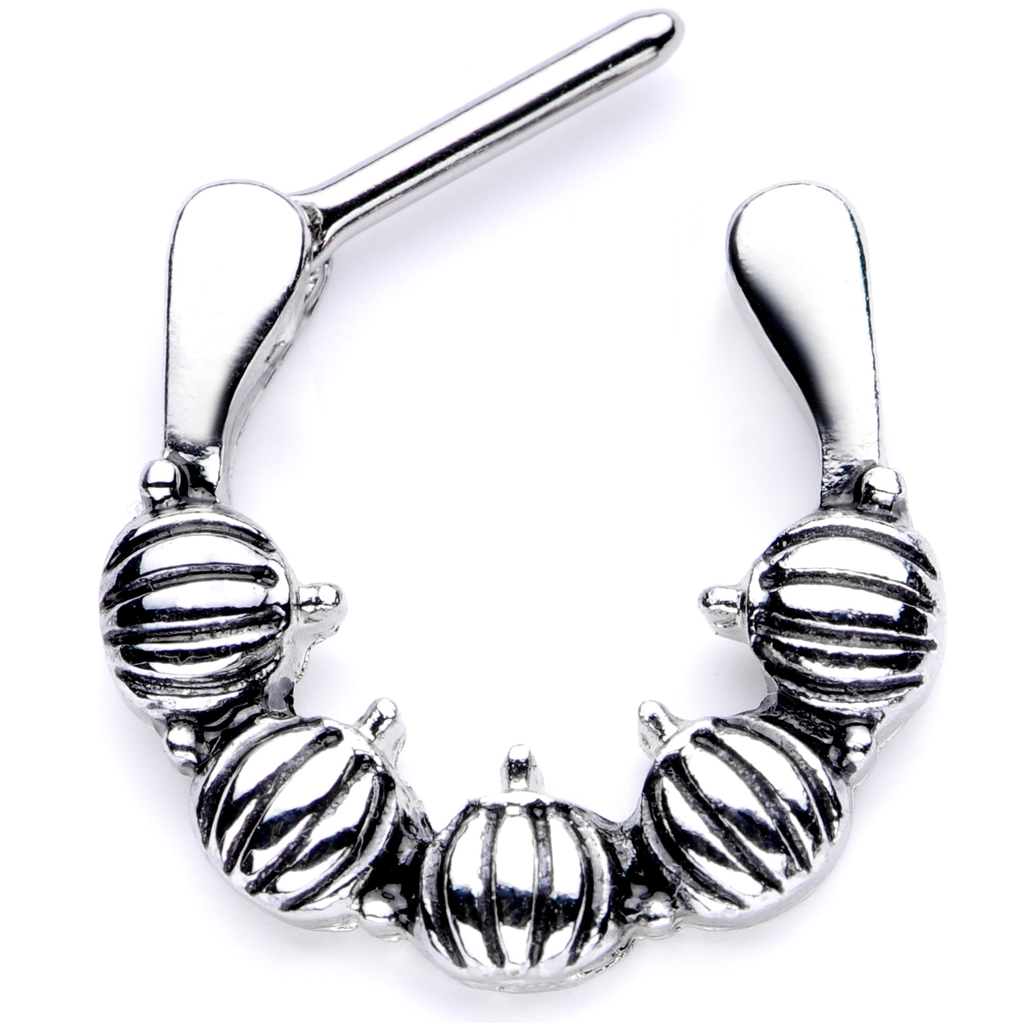 16G 5/16 Pumpkin Patch Halloween Septum Clicker