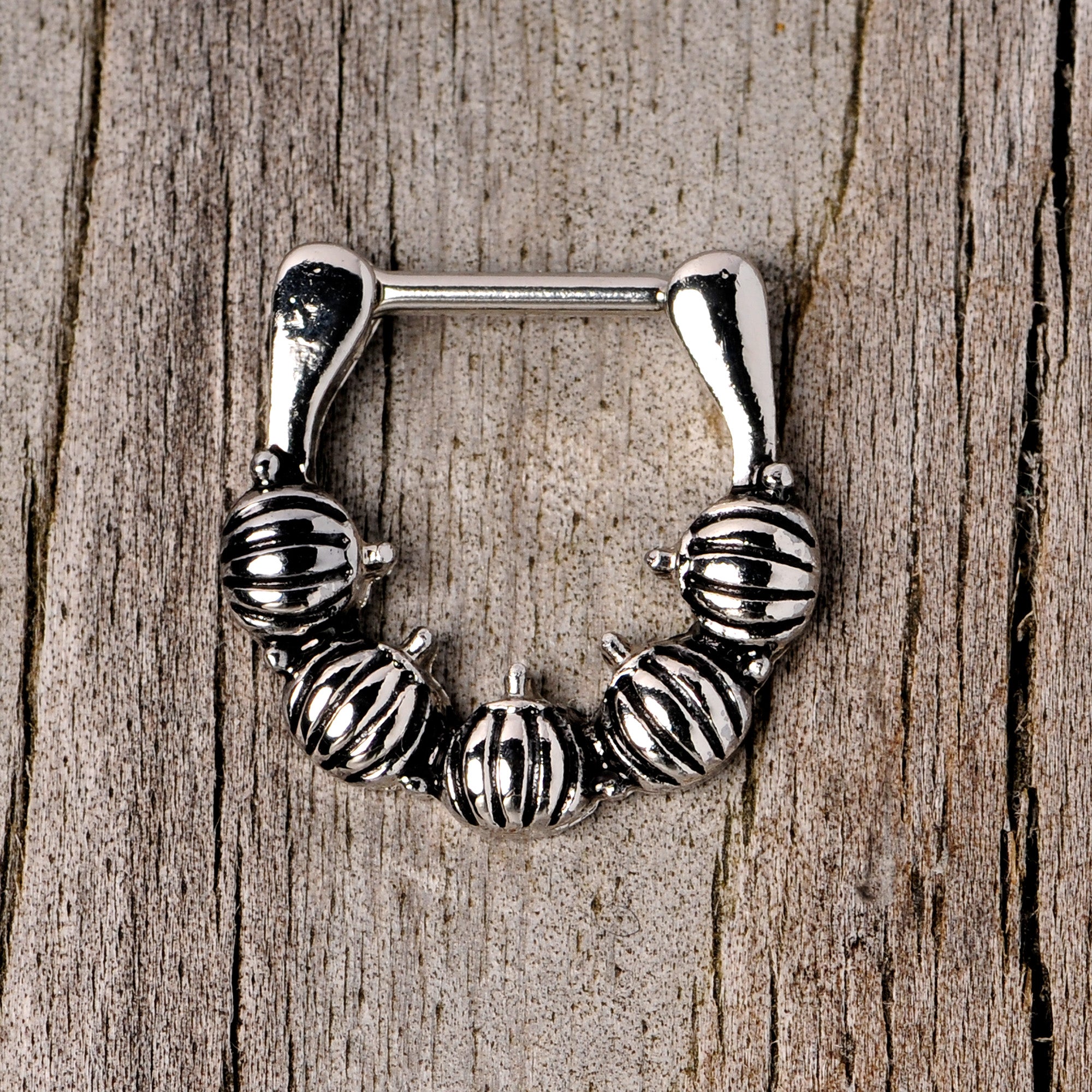 16G 5/16 Pumpkin Patch Halloween Septum Clicker