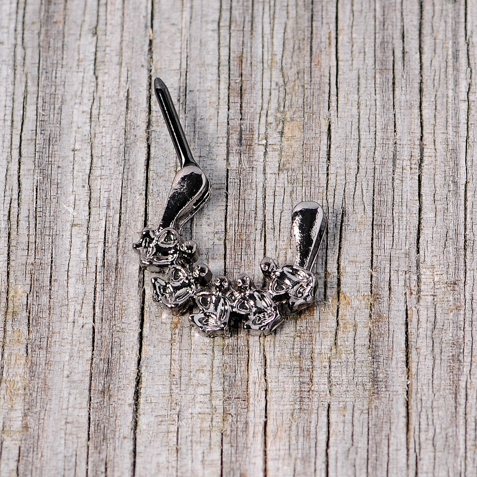 16G 5/16 Black Scary Skeletons Halloween Septum Clicker