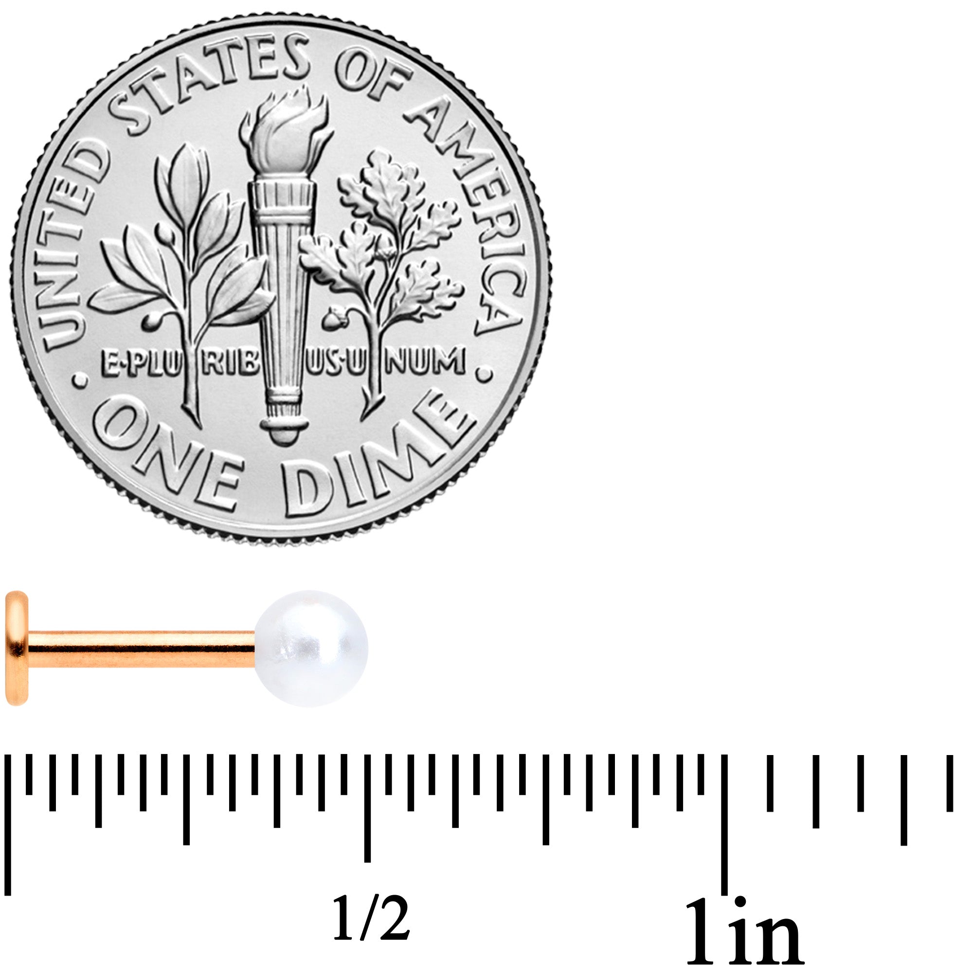 16G 5/16 Clear Gem Rose Gold Tone Flower Labret Tragus Set of 3