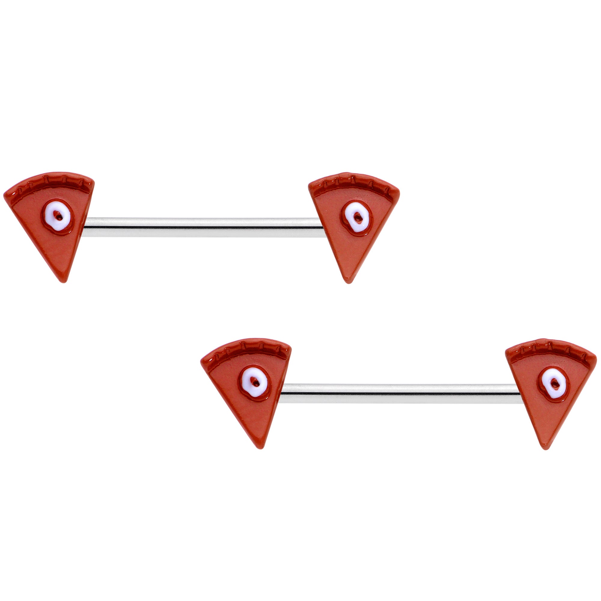 14G 5/8 Pumpkin Pie Thanksgiving Holiday Barbell Nipple Ring Set