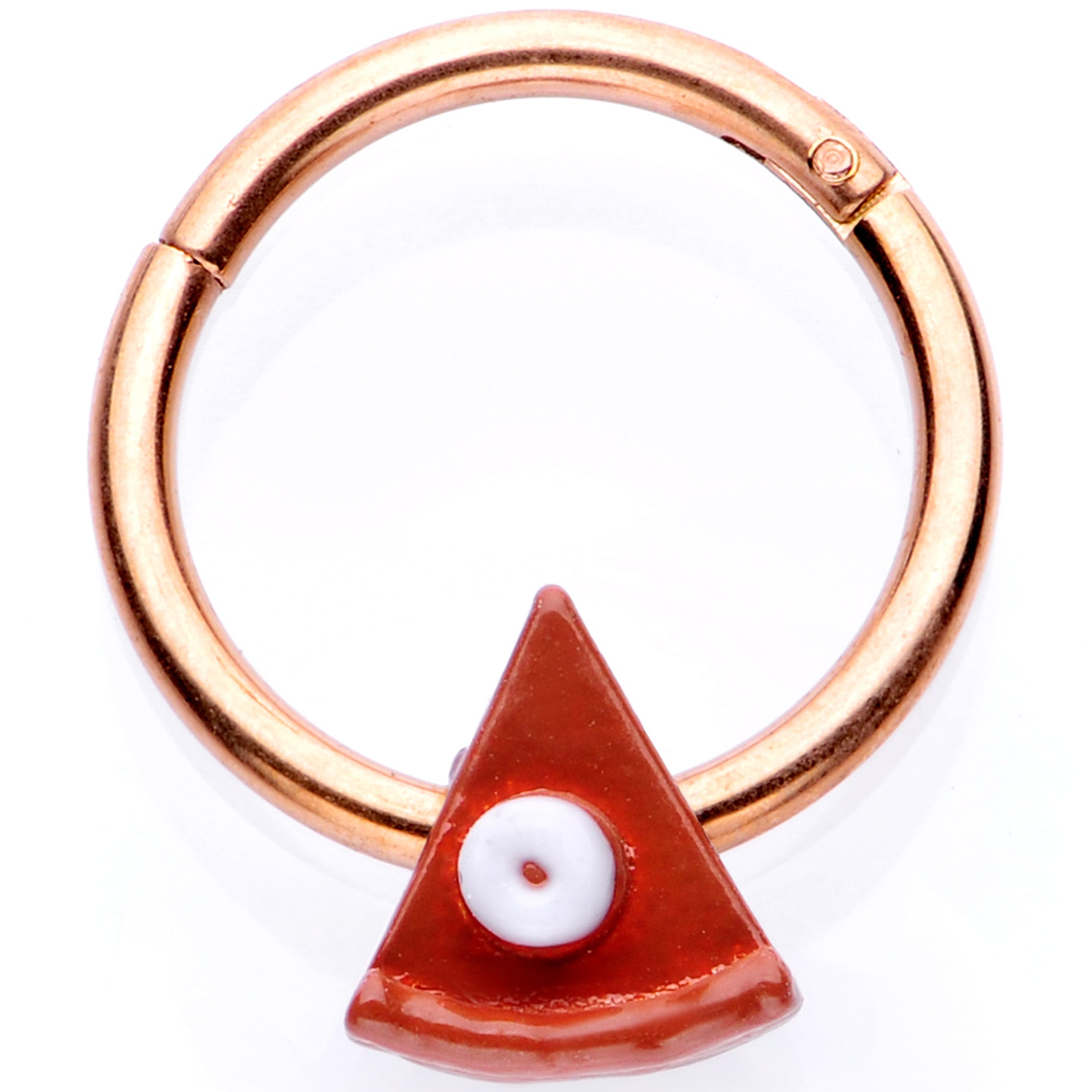 16G 3/8 Rose Gold Tone Pumpkin Pie Holiday Hinged Segment Ring