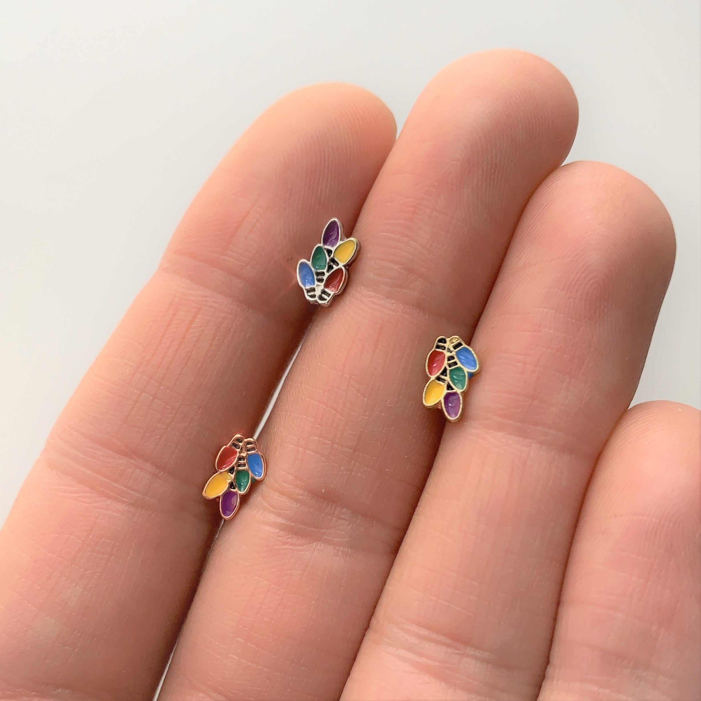 16G 1/4 Gold Tone Christmas Lights Holiday Cartilage Tragus