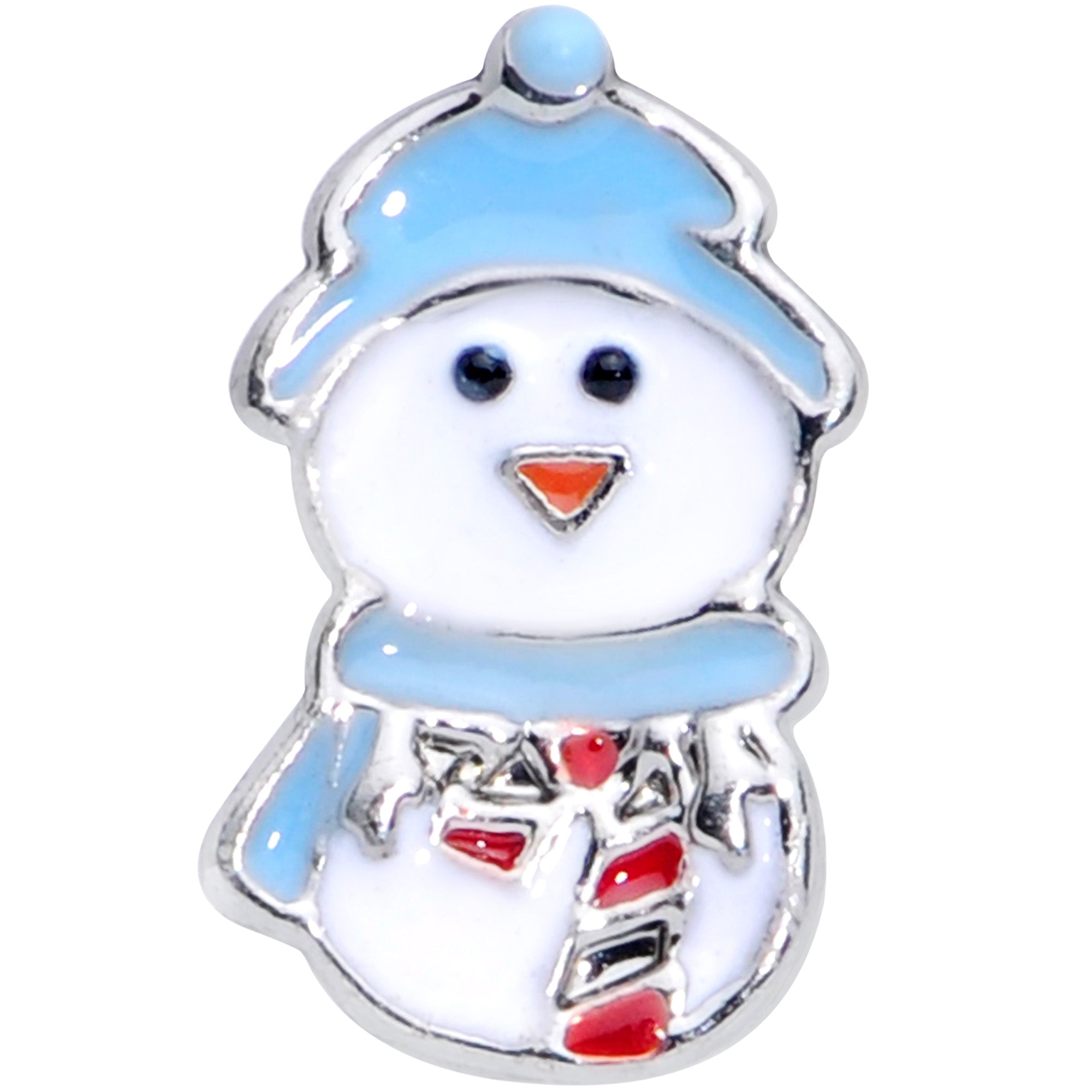 16G 1/4 Blue Hat Snowman Winter Holiday Cartilage Tragus Earring