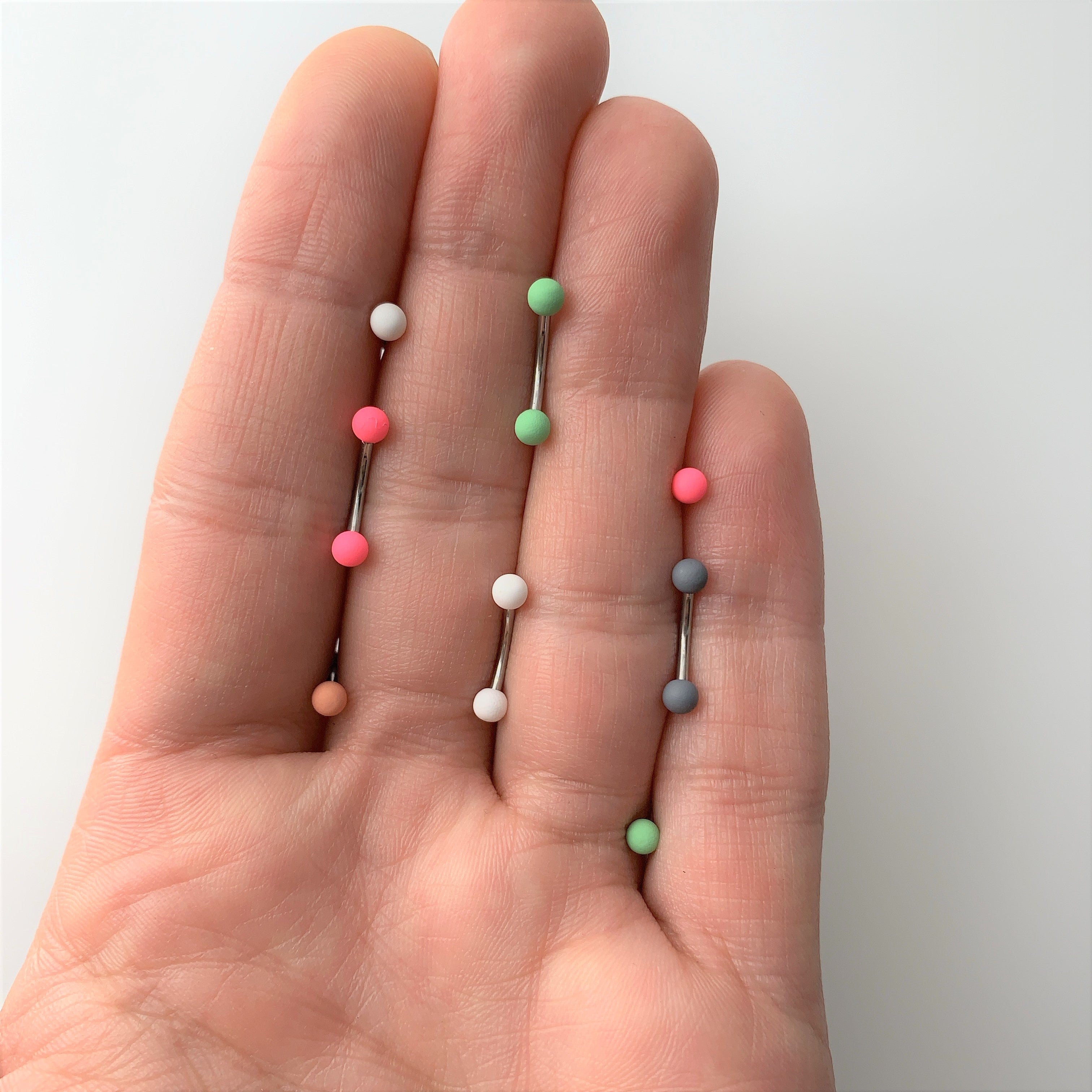 16G 5/16 Pink Peach Matte Labret Monroe Tragus Set of 4