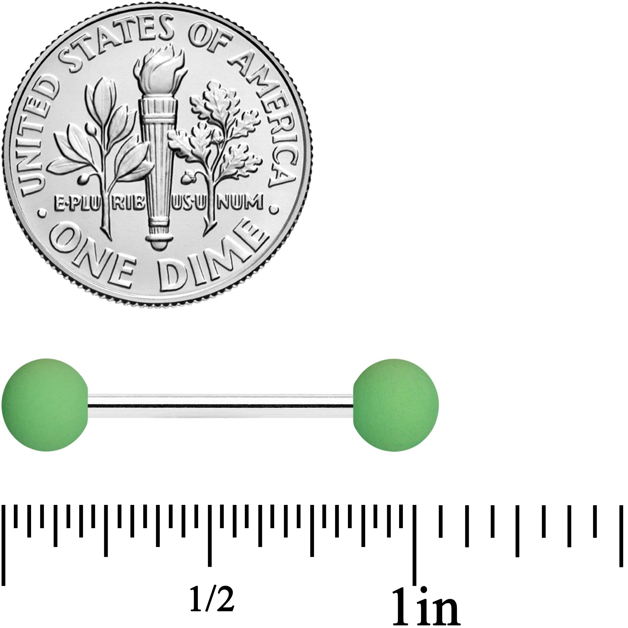 Pink Peach Green Matte Barbell Tongue Ring Set of 4