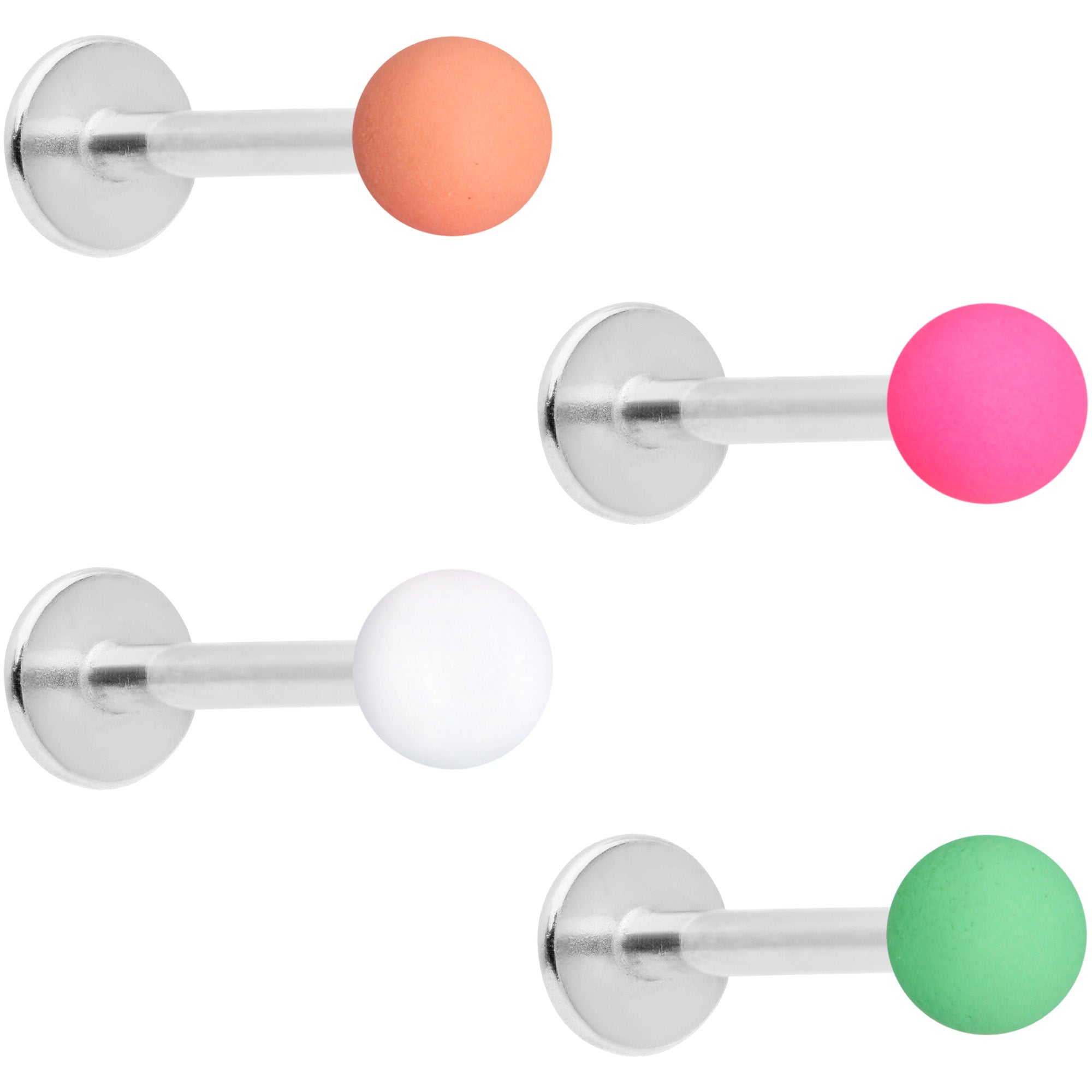 16G 5/16 Pink Peach Matte Labret Monroe Tragus Set of 4