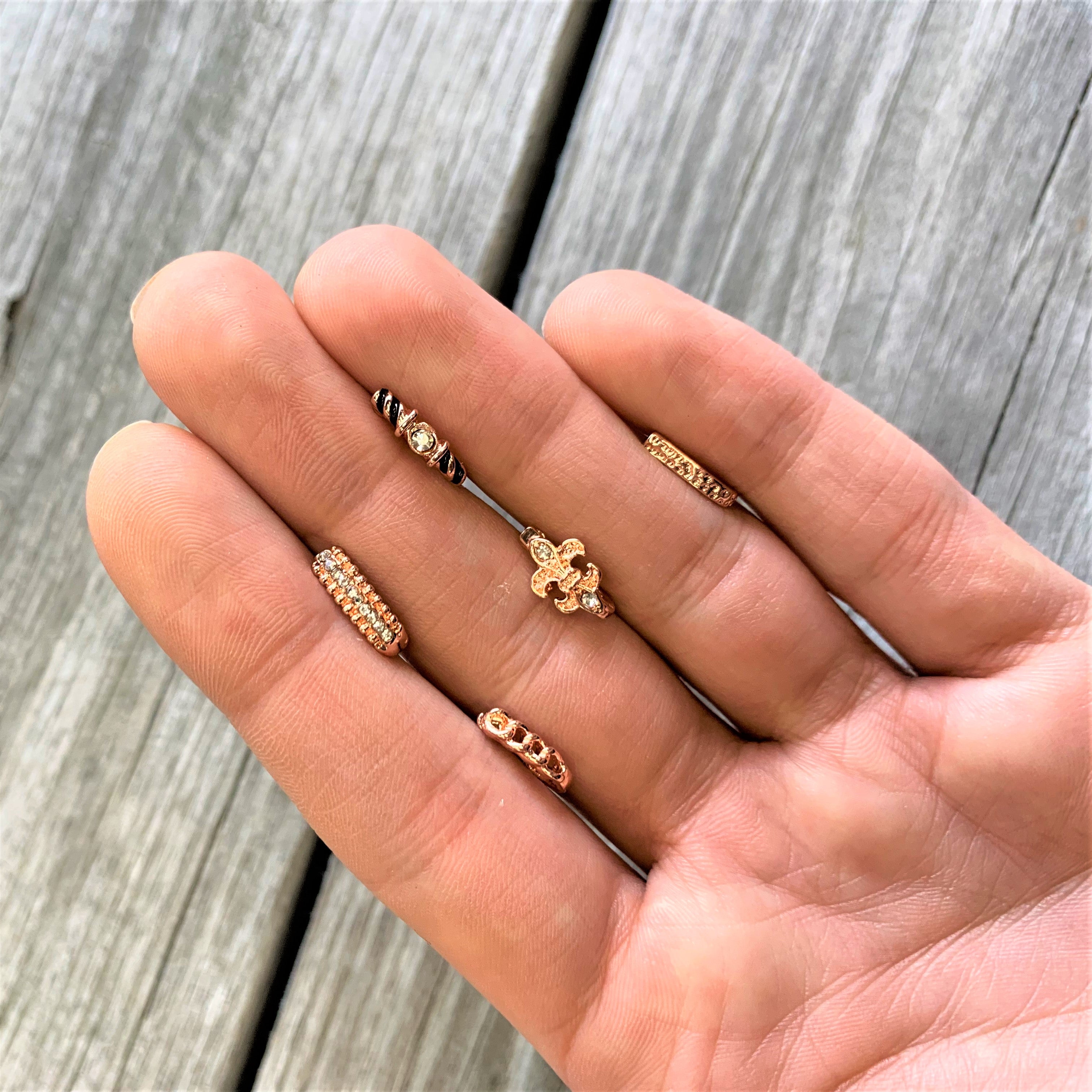 20G 5/16 Rose Gold Tone Texture Faux Hoop L Shaped Nose Ring