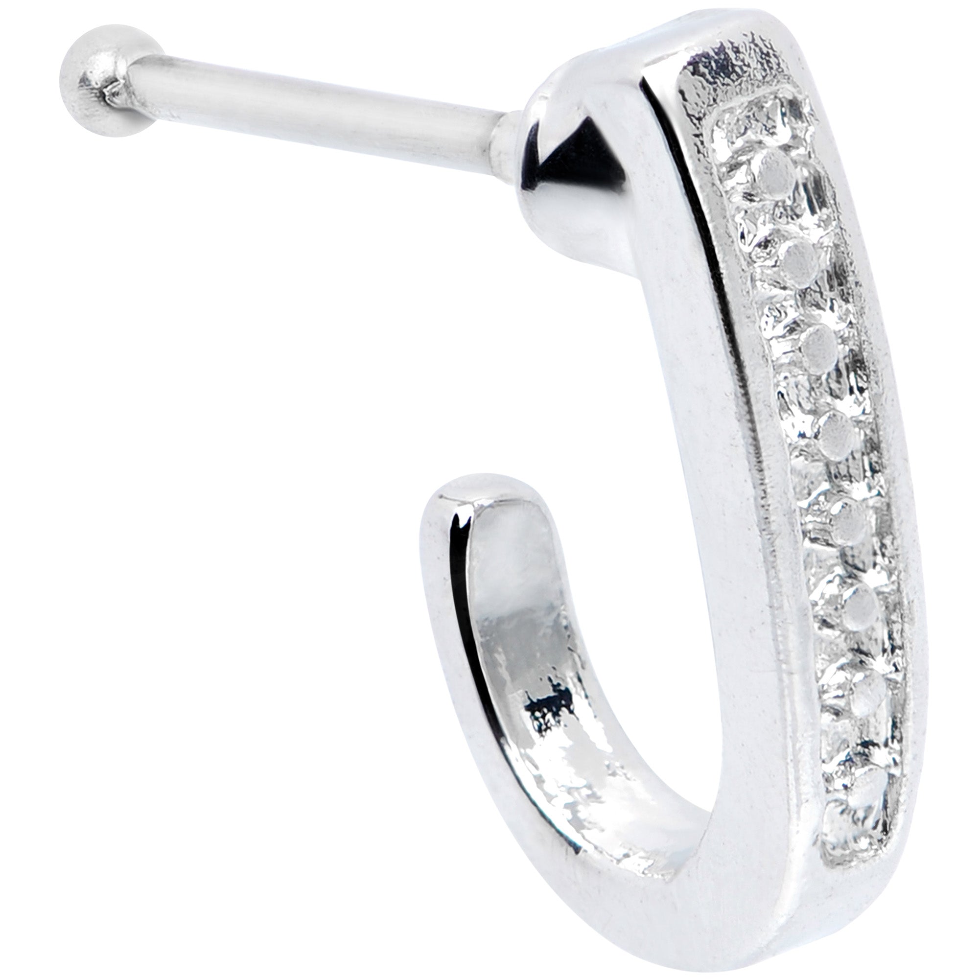 20G 3/8 Steel Dainty Dots Faux Hoop Nose Bone