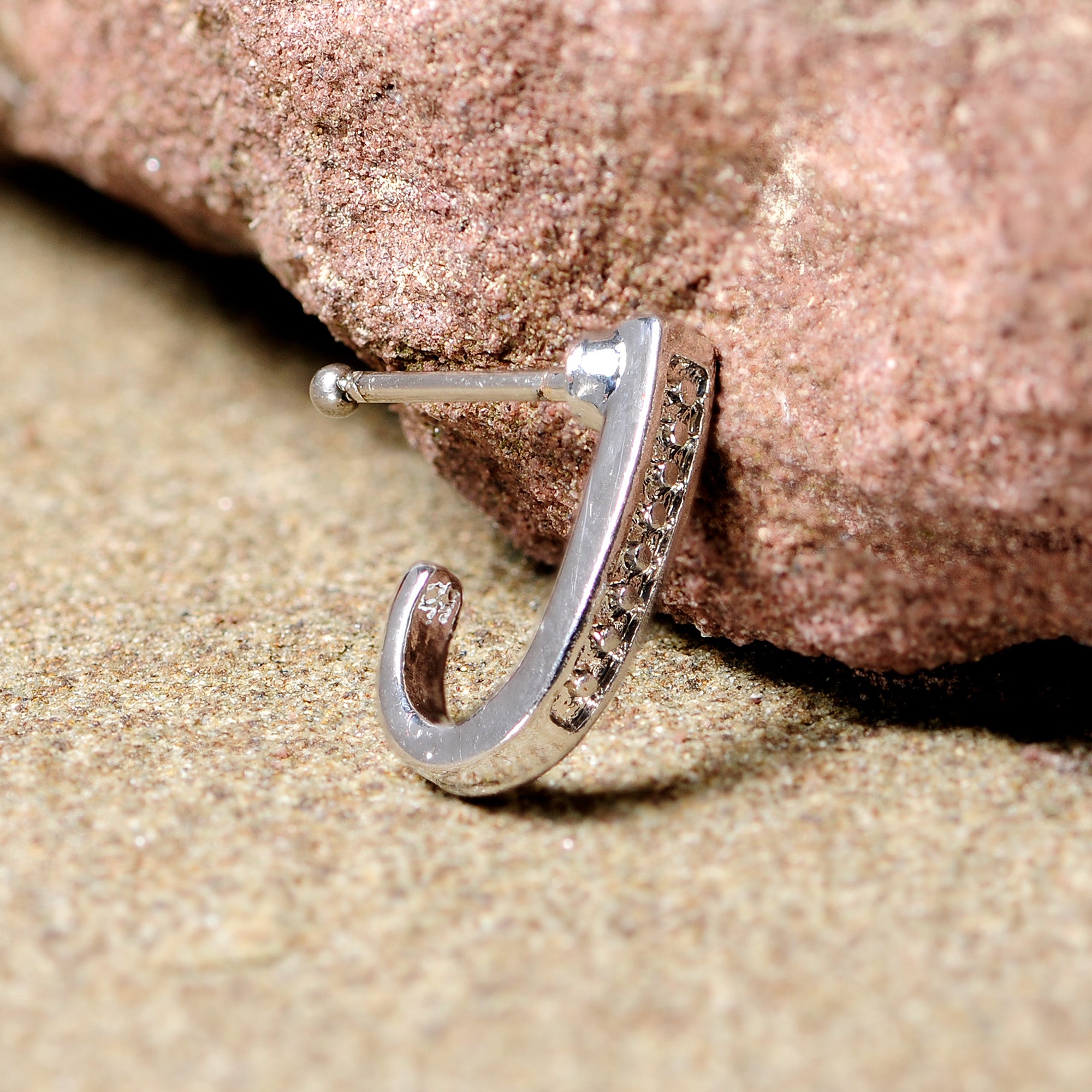 20G 3/8 Steel Dainty Dots Faux Hoop Nose Bone