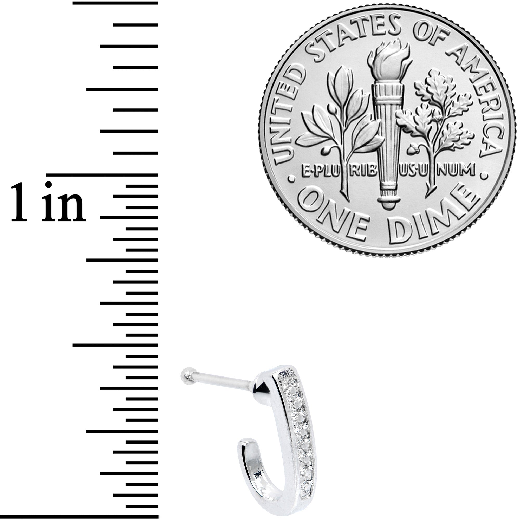 20G 3/8 Steel Dainty Dots Faux Hoop Nose Bone