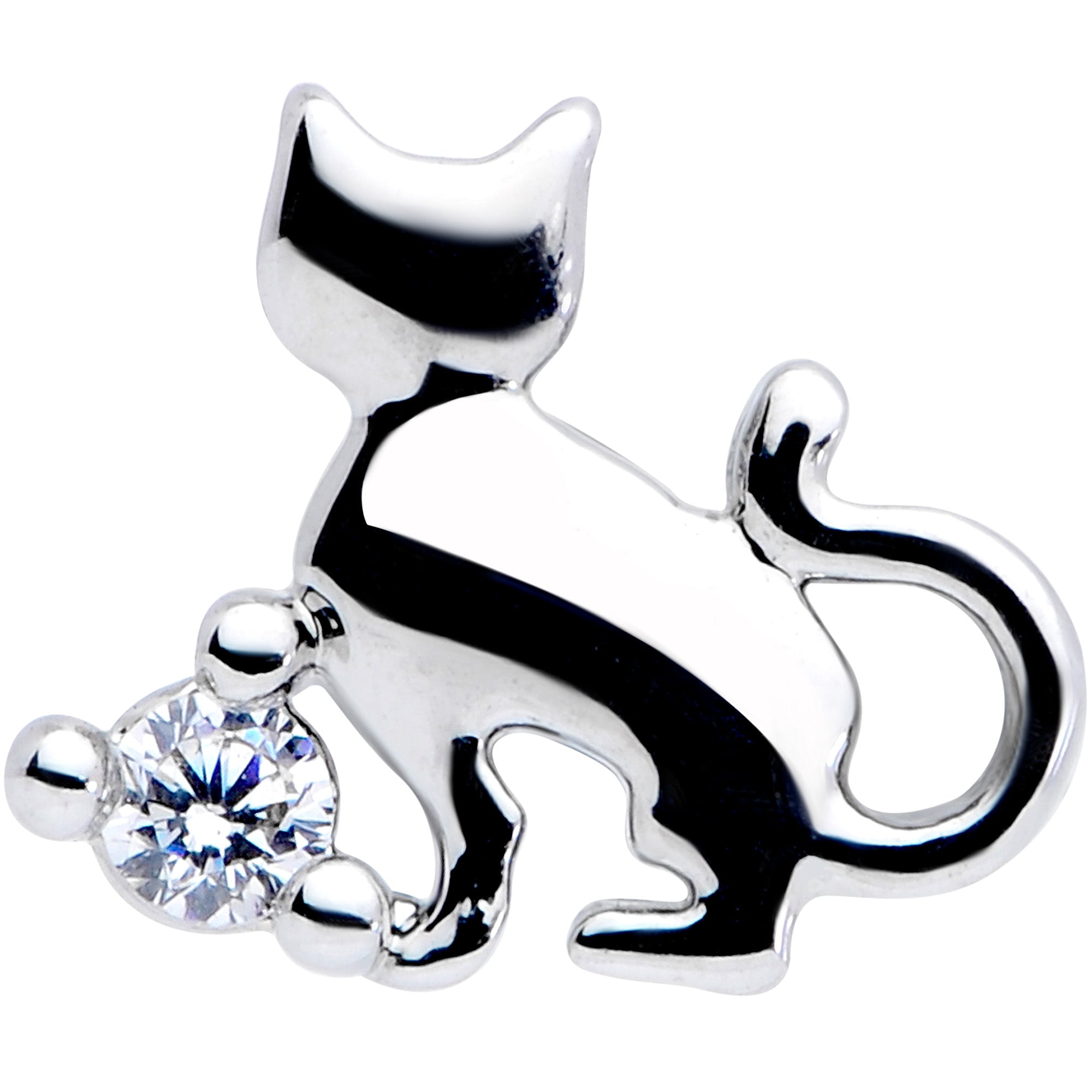 16G 5/16 Clear CZ Gem Elegant Cat Labret Monroe Tragus