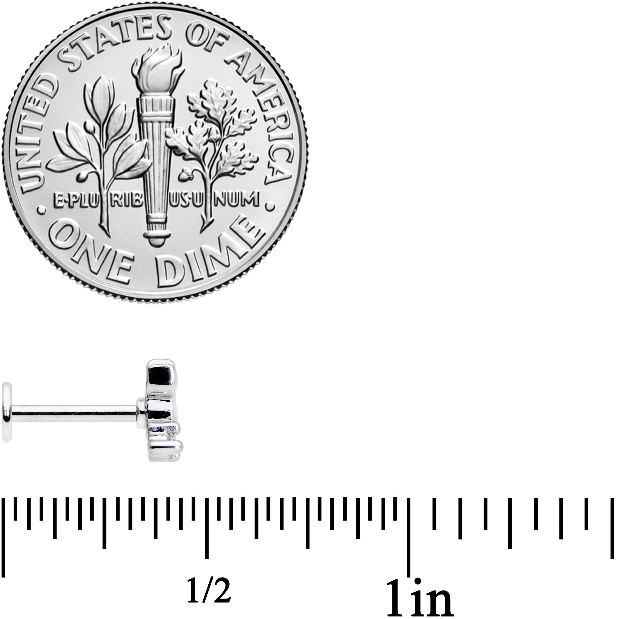 16G 5/16 Clear CZ Gem Elegant Cat Labret Monroe Tragus