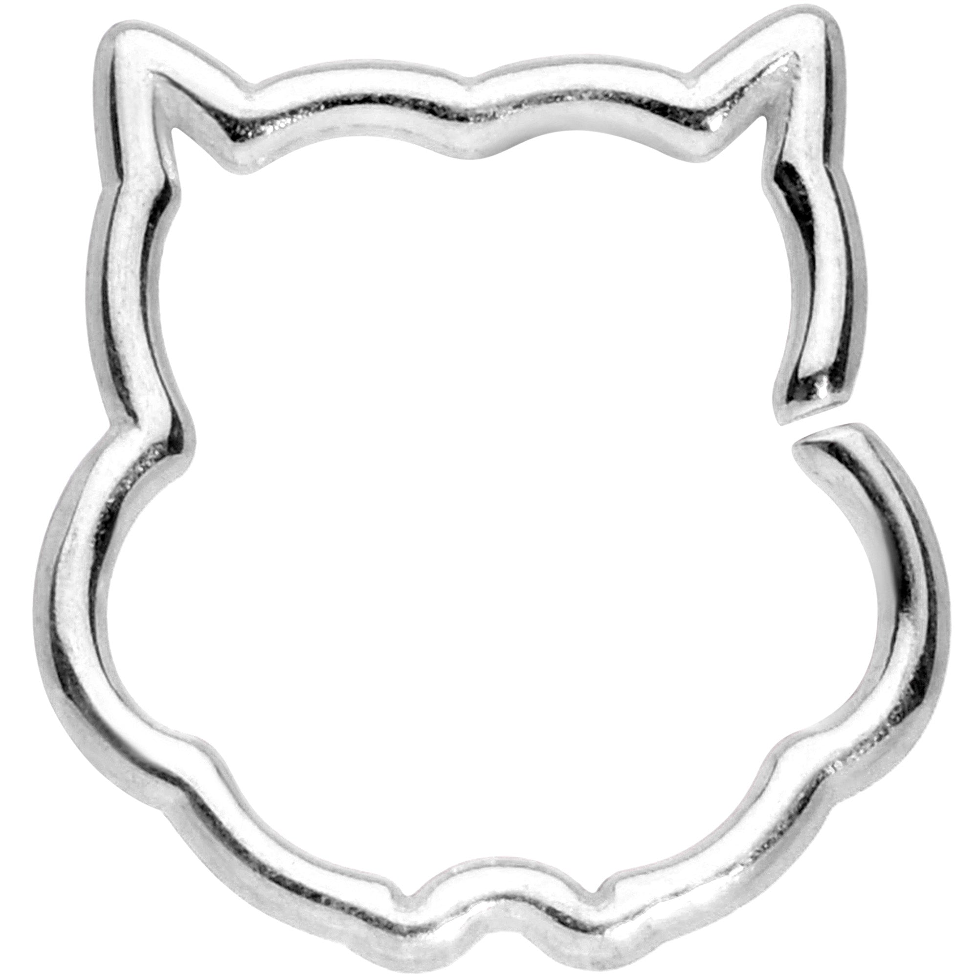 16G 3/8 Steel Barn Owl Halloween Cartilage Closure Ring