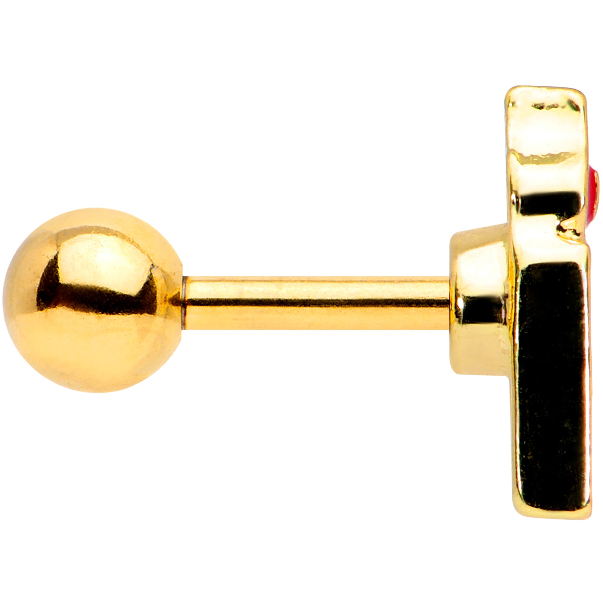 16G 1/4 Gold Tone Holiday Candle Cartilage Tragus Earring