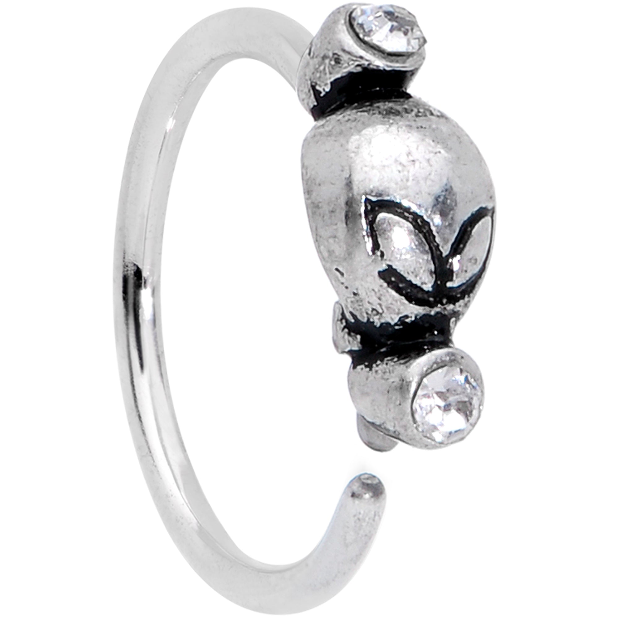 20G 5/16 Clear Gem Outer Space Alien Nose Hoop