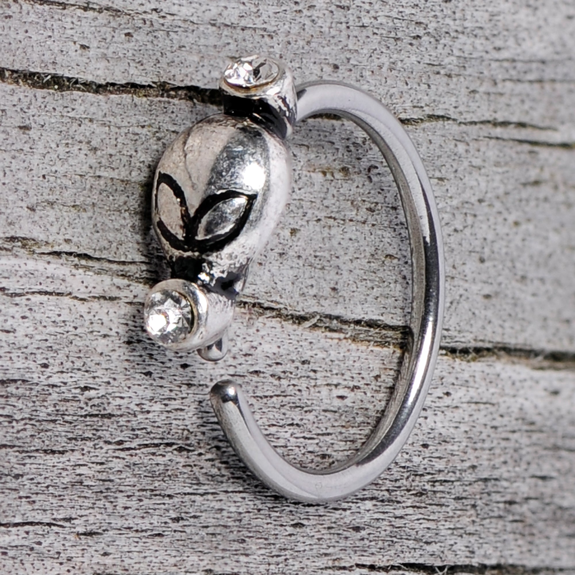 20G 5/16 Clear Gem Outer Space Alien Nose Hoop
