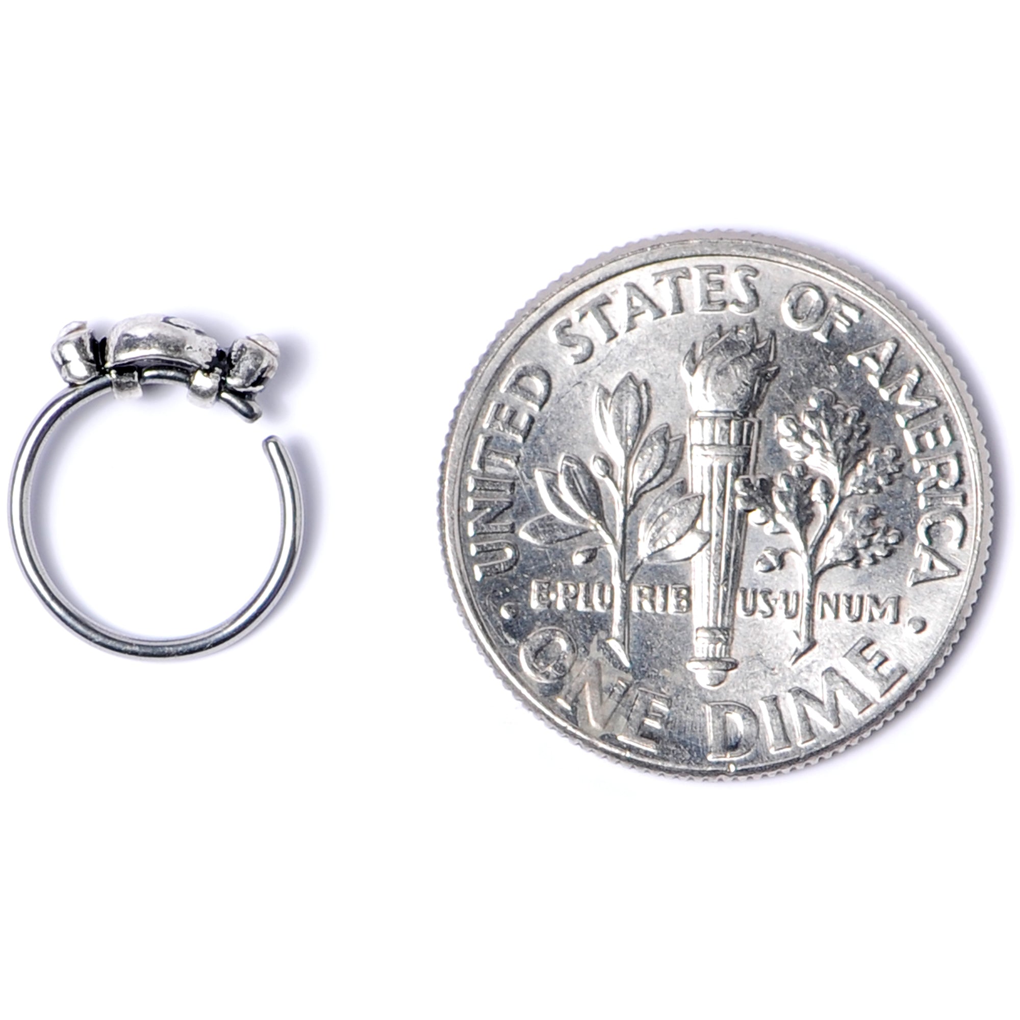 20G 5/16 Clear Gem Outer Space Alien Nose Hoop