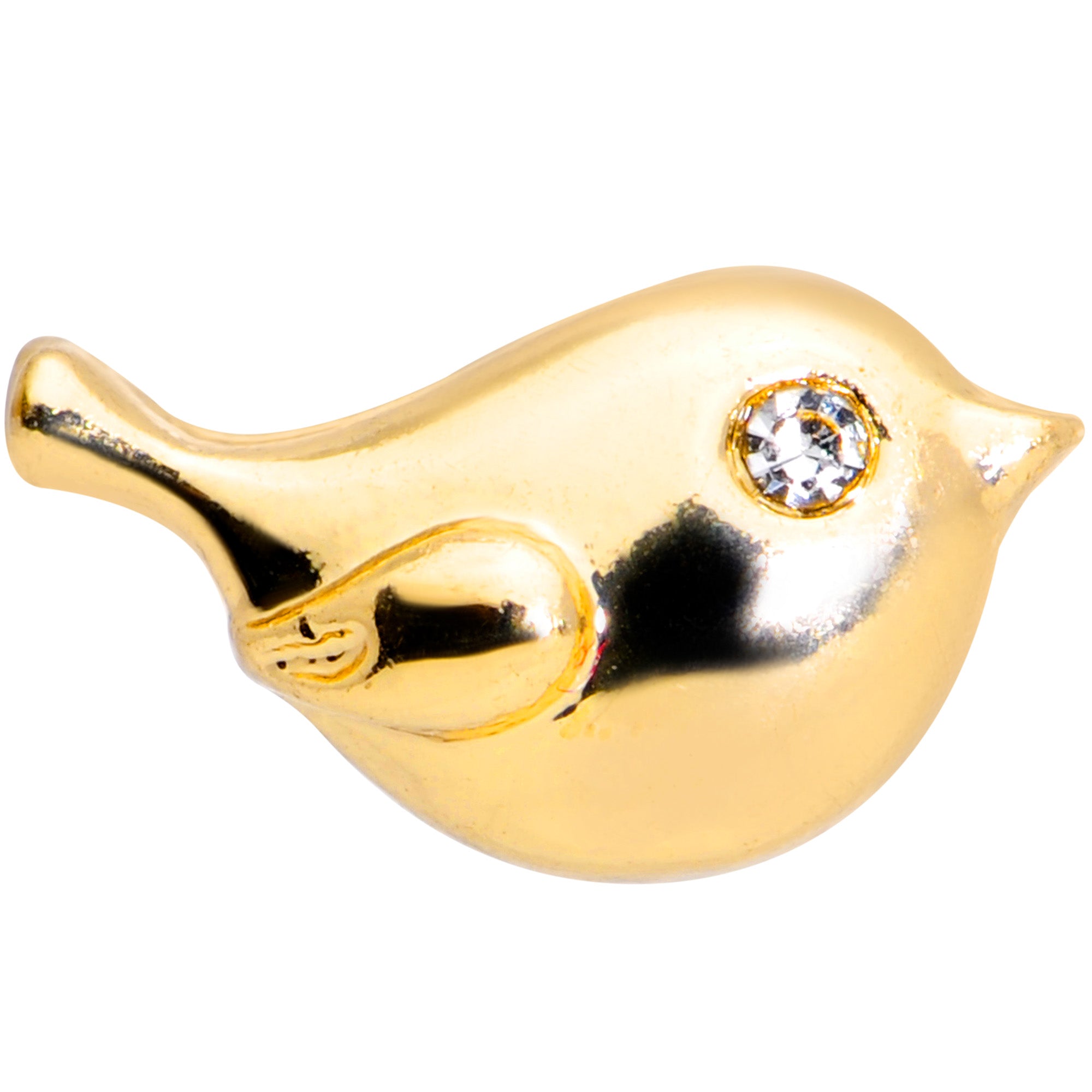 16G 5/16 Clear CZ Gem Gold Tone Little Bird Labret Monroe Tragus