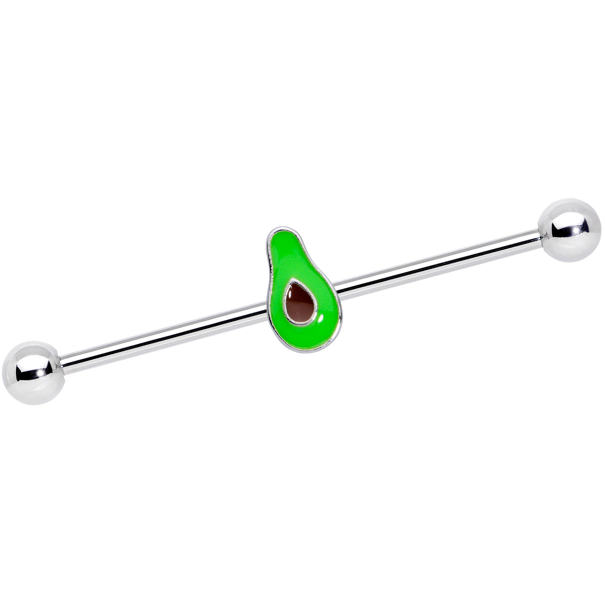14G Green Groovy Avocado Industrial Barbell 38mm
