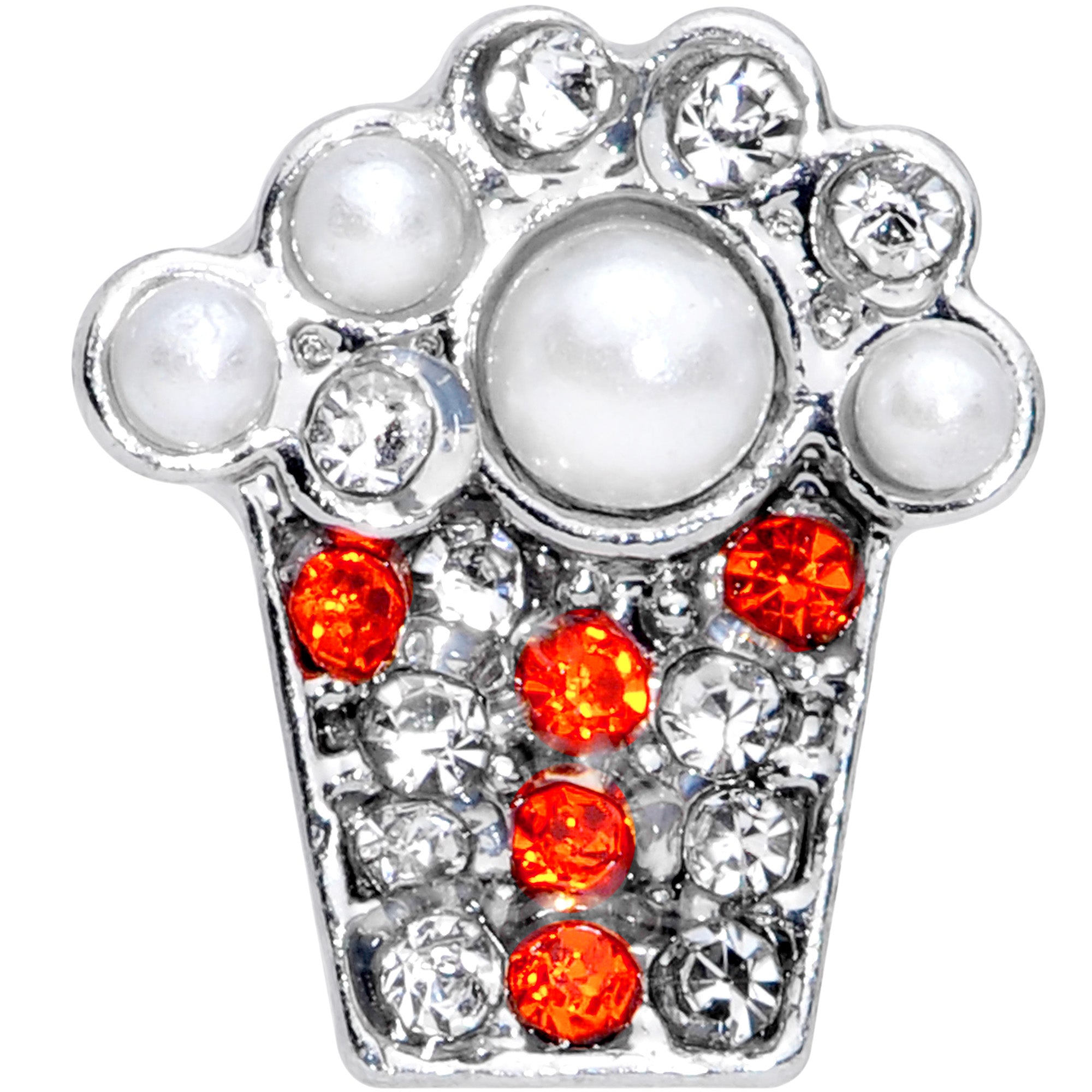 16G 1/4 Clear Red Gem Movie Night Popcorn Cartilage Tragus