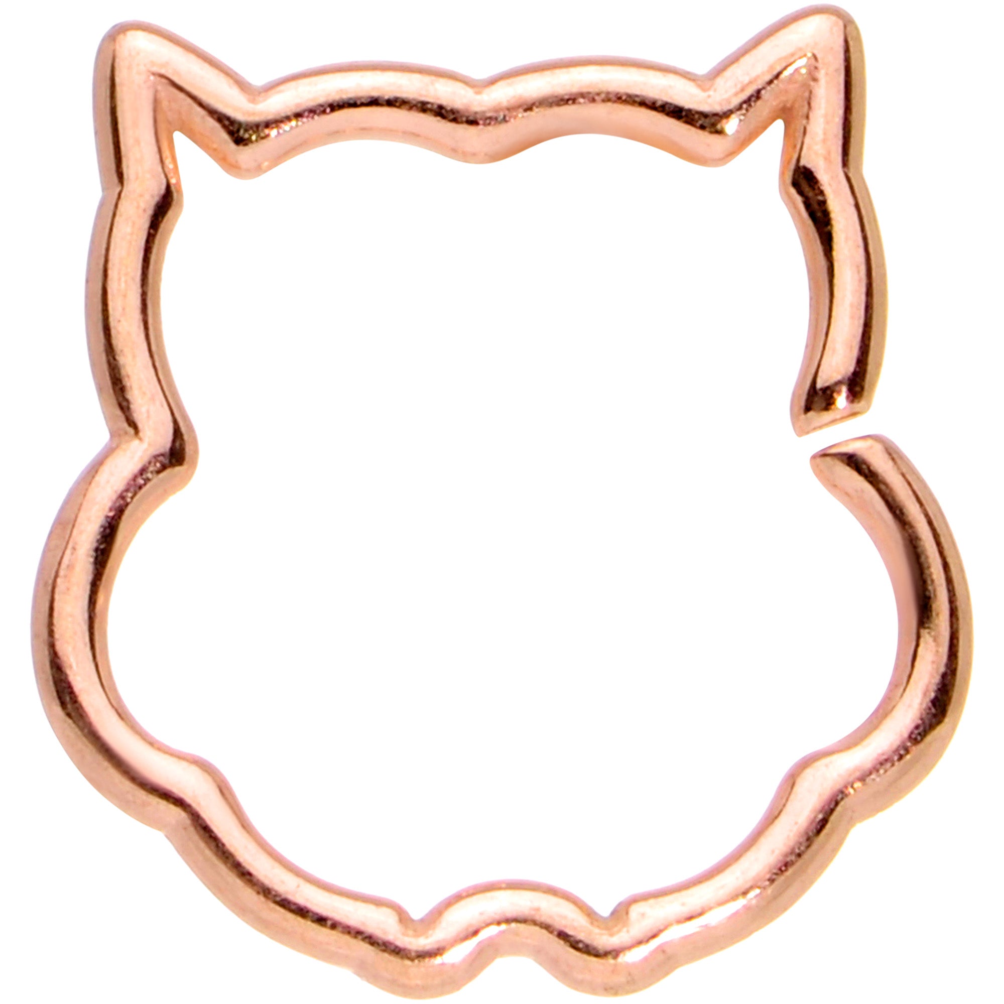 16G 3/8 Rose Gold Tone Barn Owl Halloween Closure Ring