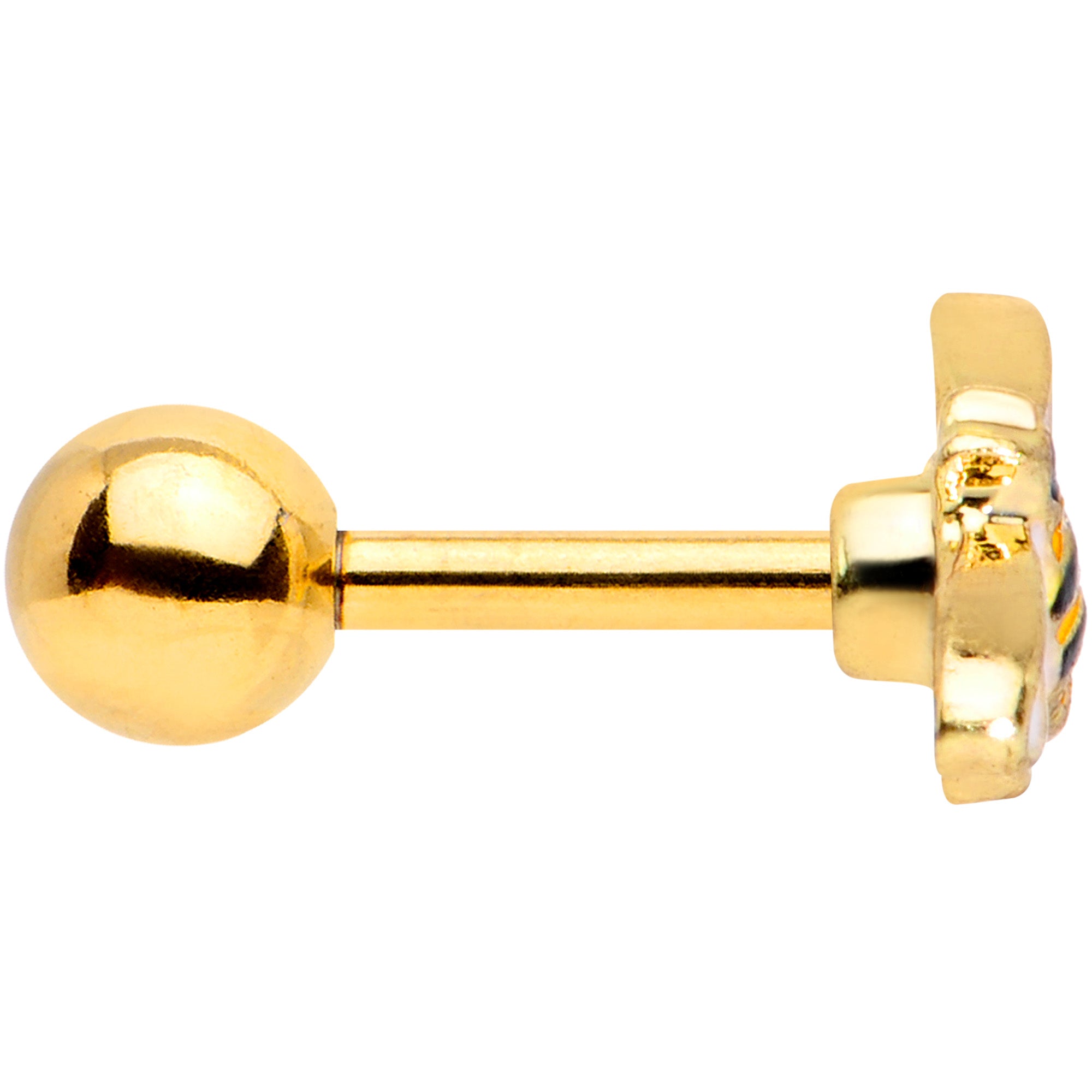 16G 1/4 Gold Tone Black Yellow Bee Cartilage Tragus Earring