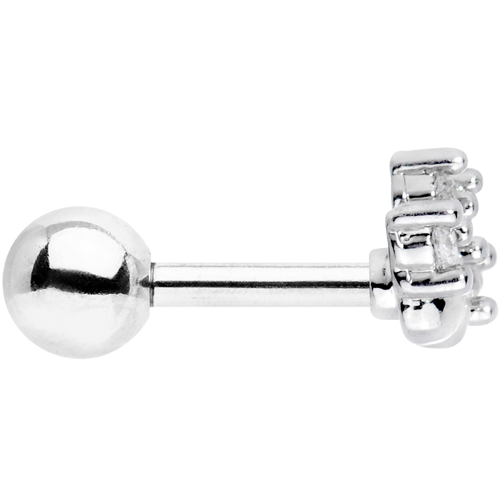 16G 1/4 Clear CZ Gem Paw Print Cat Cartilage Tragus Earring