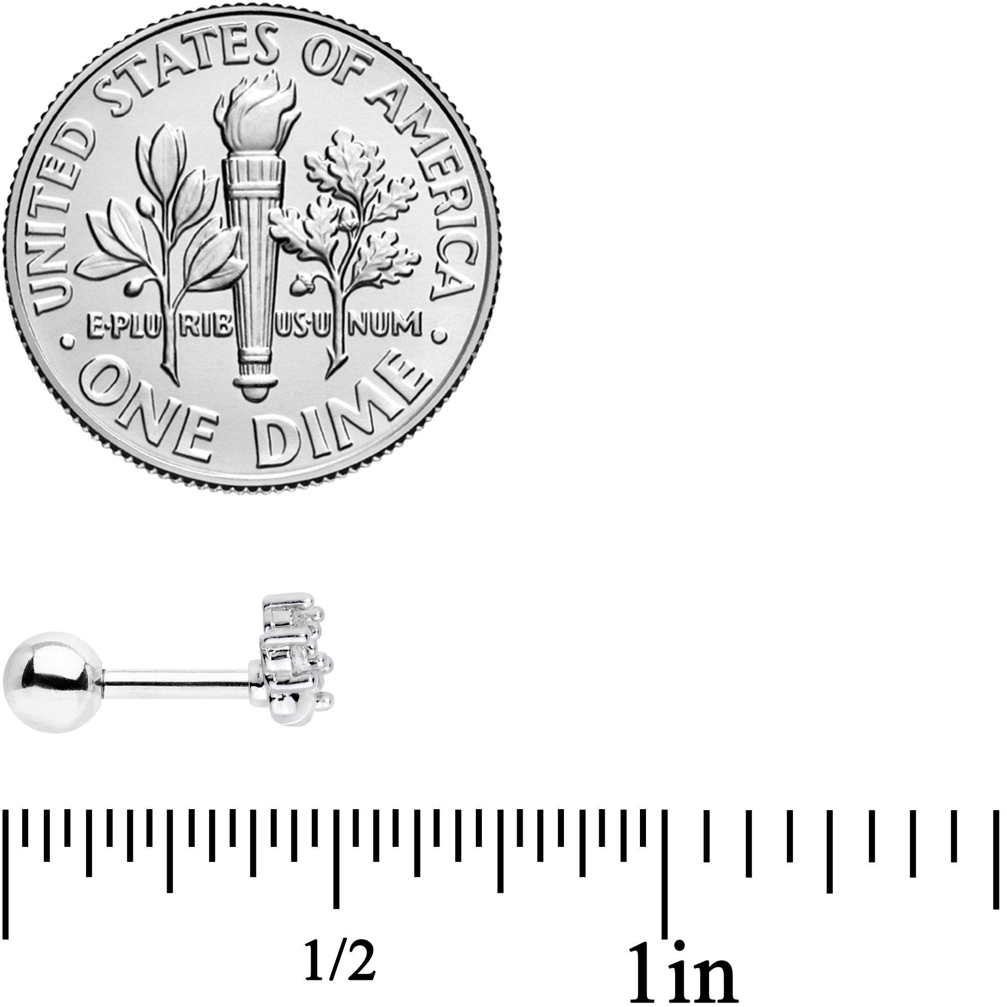 16G 1/4 Clear CZ Gem Paw Print Cat Cartilage Tragus Earring