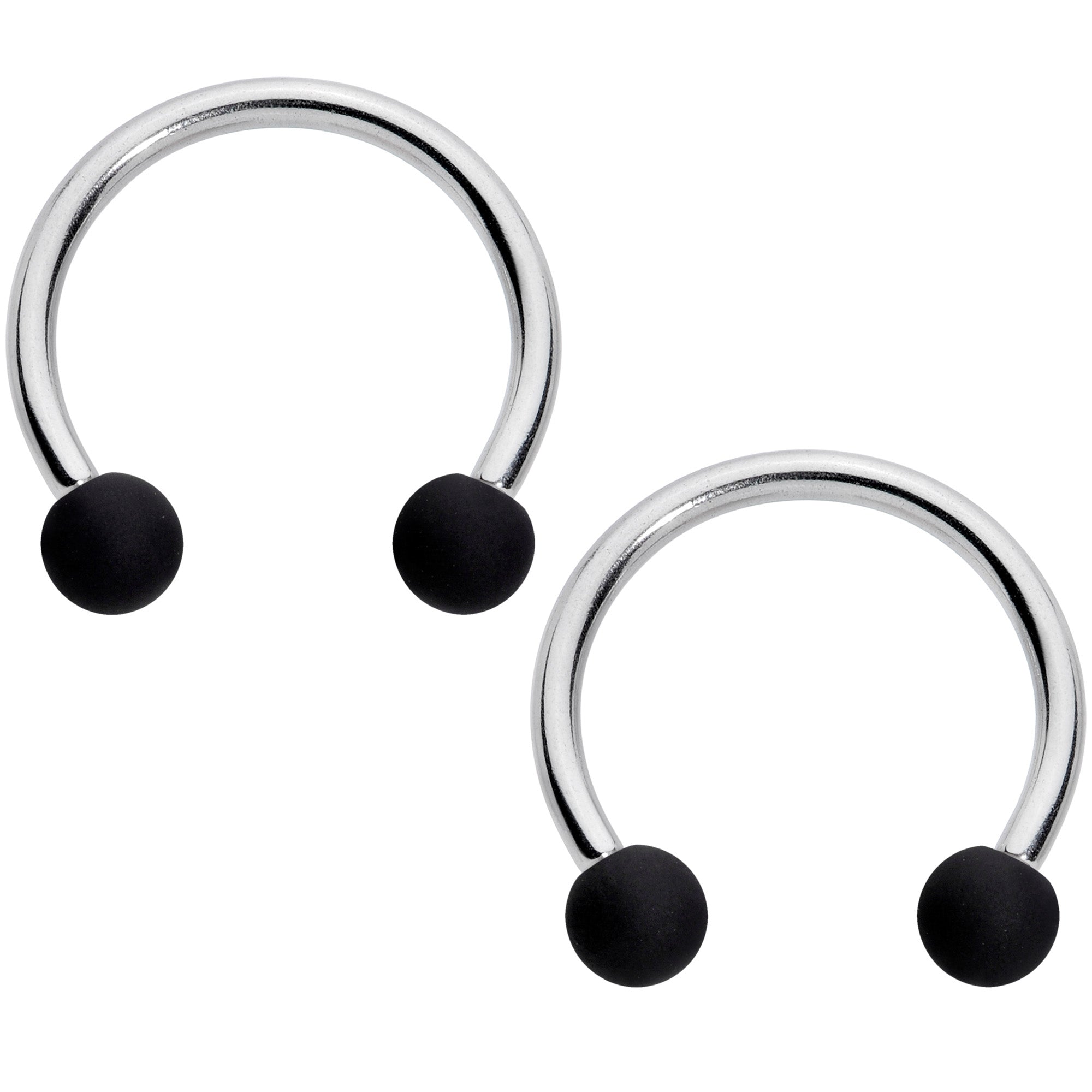 16G 3/8 Black Teal Matte Horseshoe Circular Barbell Set of 4