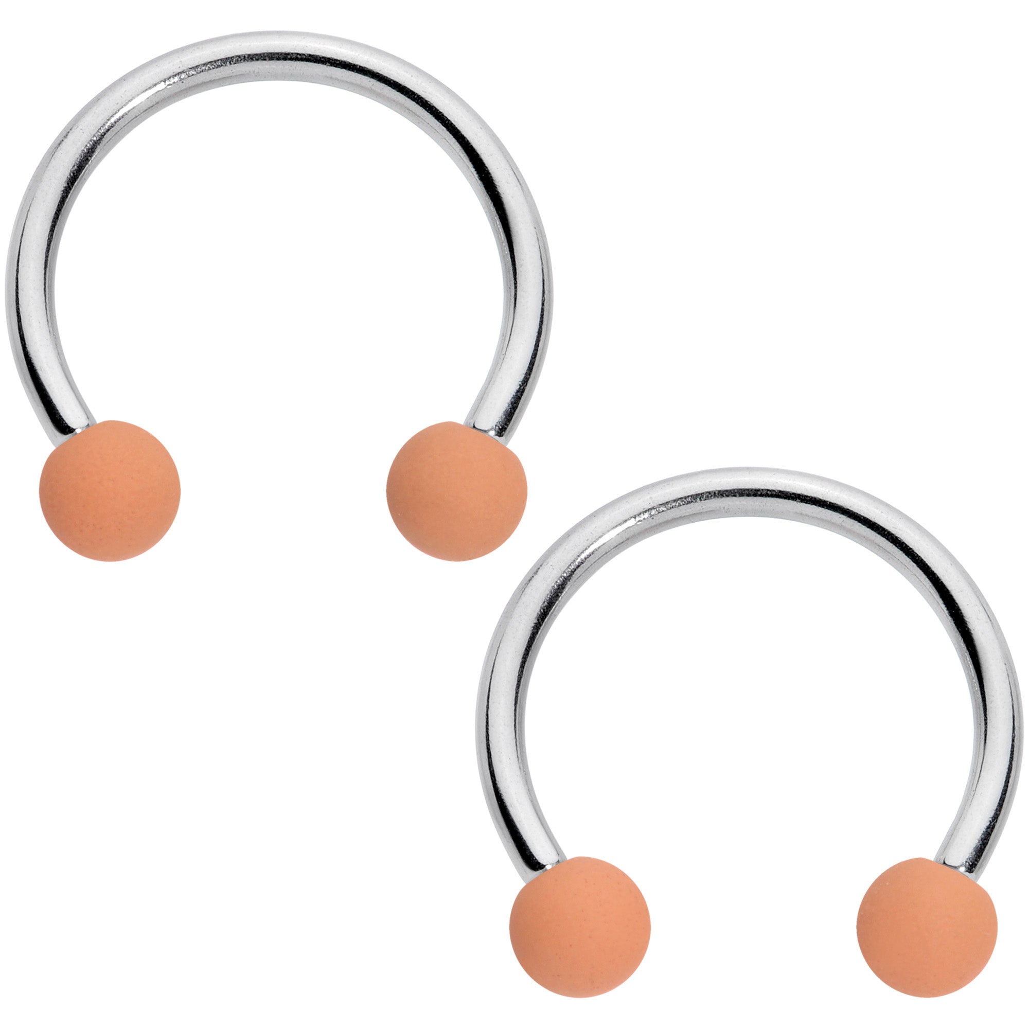 16G 3/8 Brown Tan Matte Horseshoe Circular Barbell Set of 4