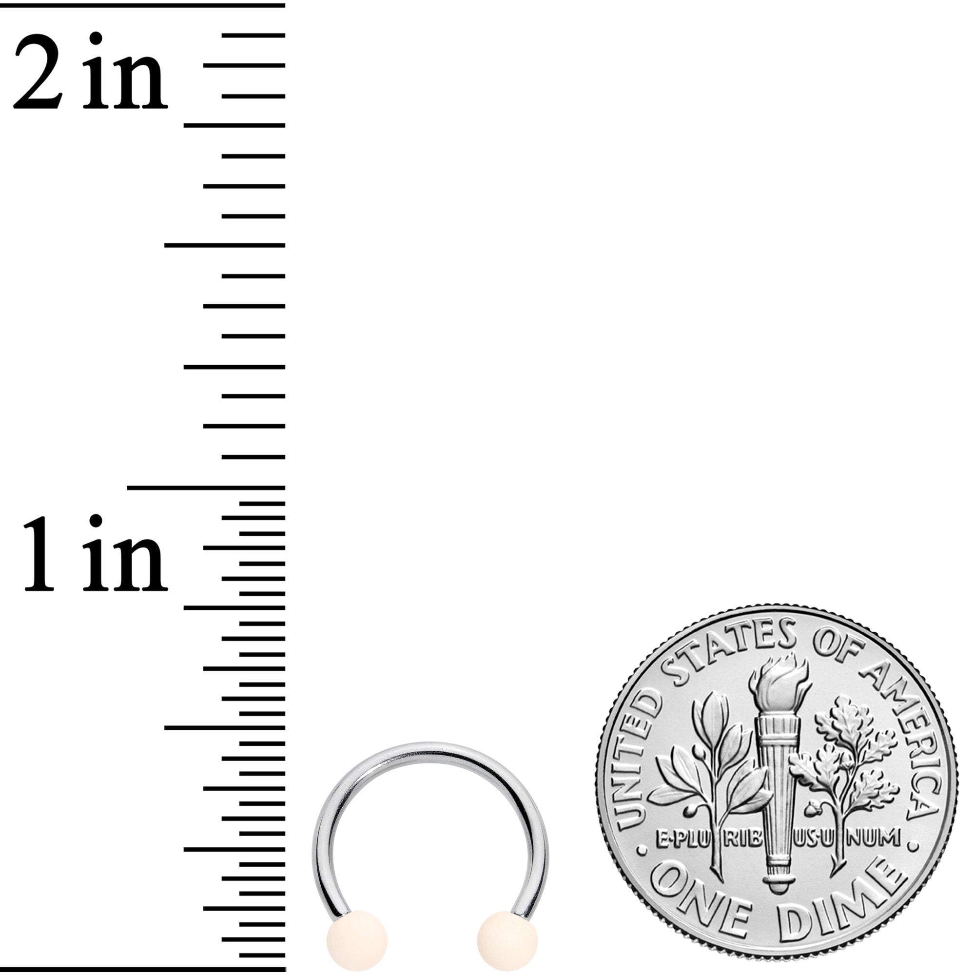 16G 3/8 Peaches Cream Matte Horseshoe Circular Barbell Set of 4