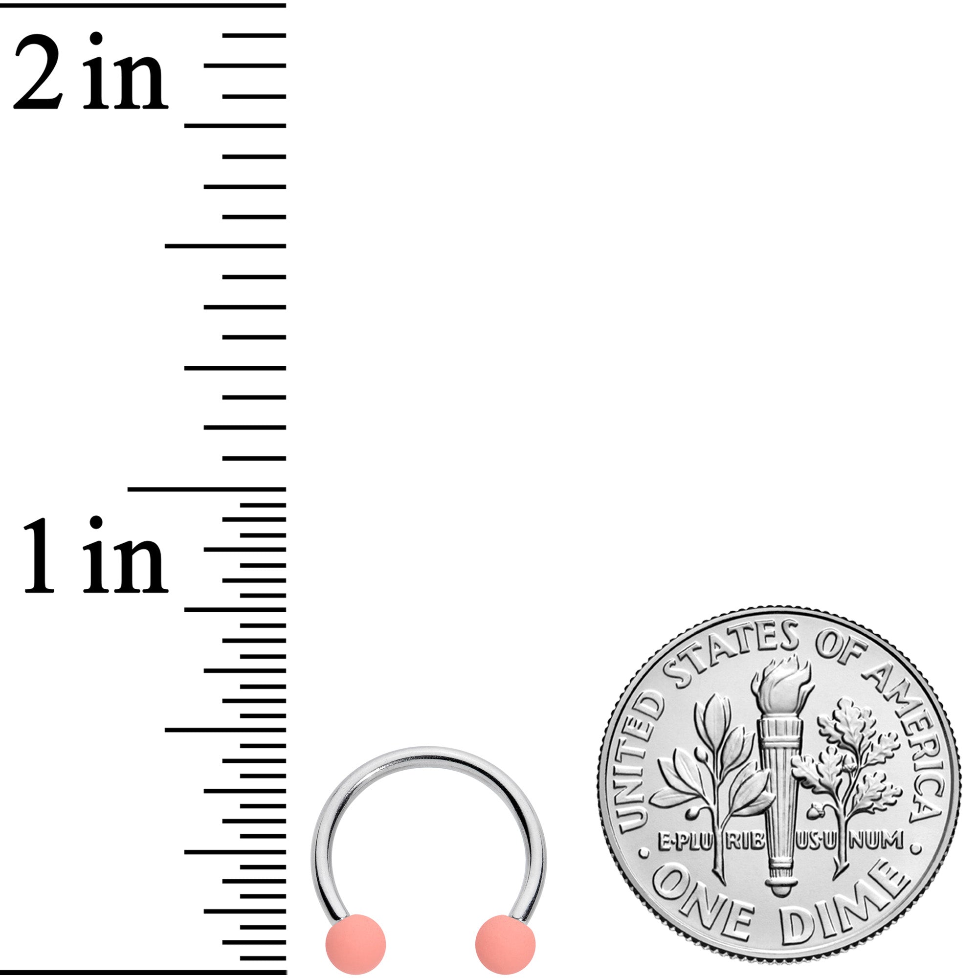 16G 3/8 Peach Purple Matte Horseshoe Circular Barbell Set of 4