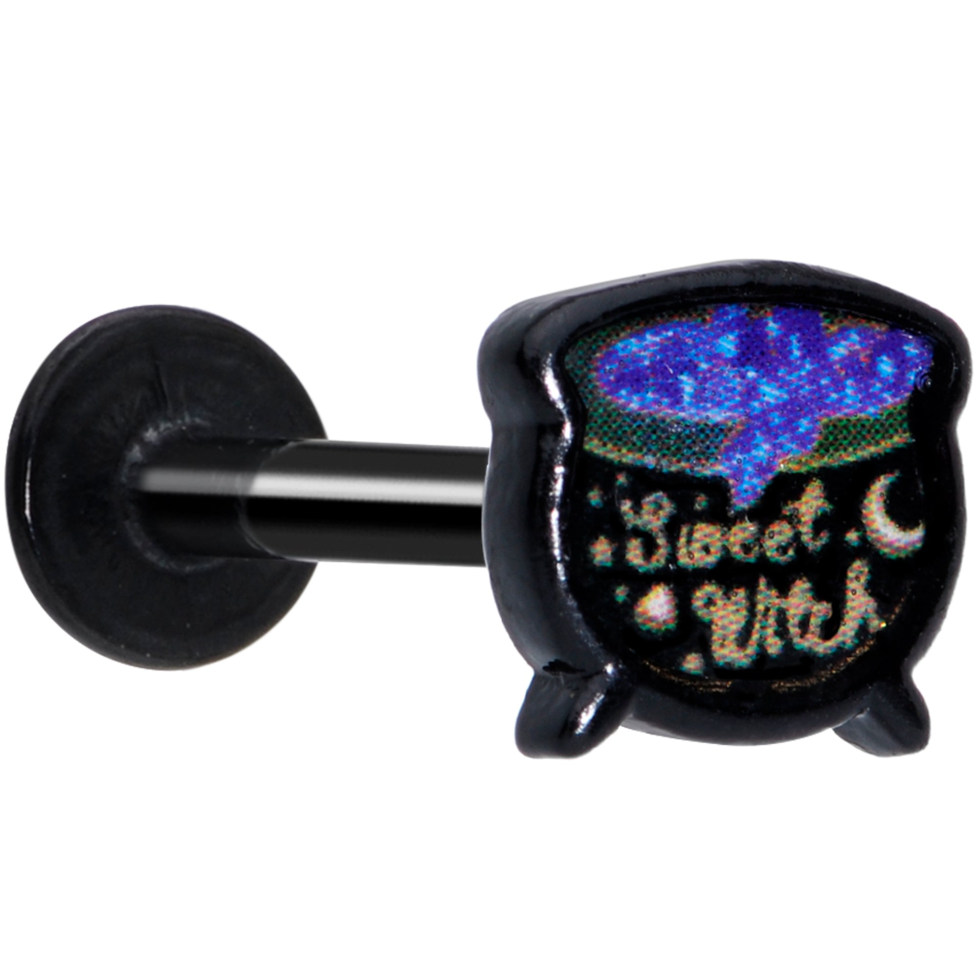 16G 5/16 Black Sweet Witch Cauldron Halloween Labret Monroe Tragus