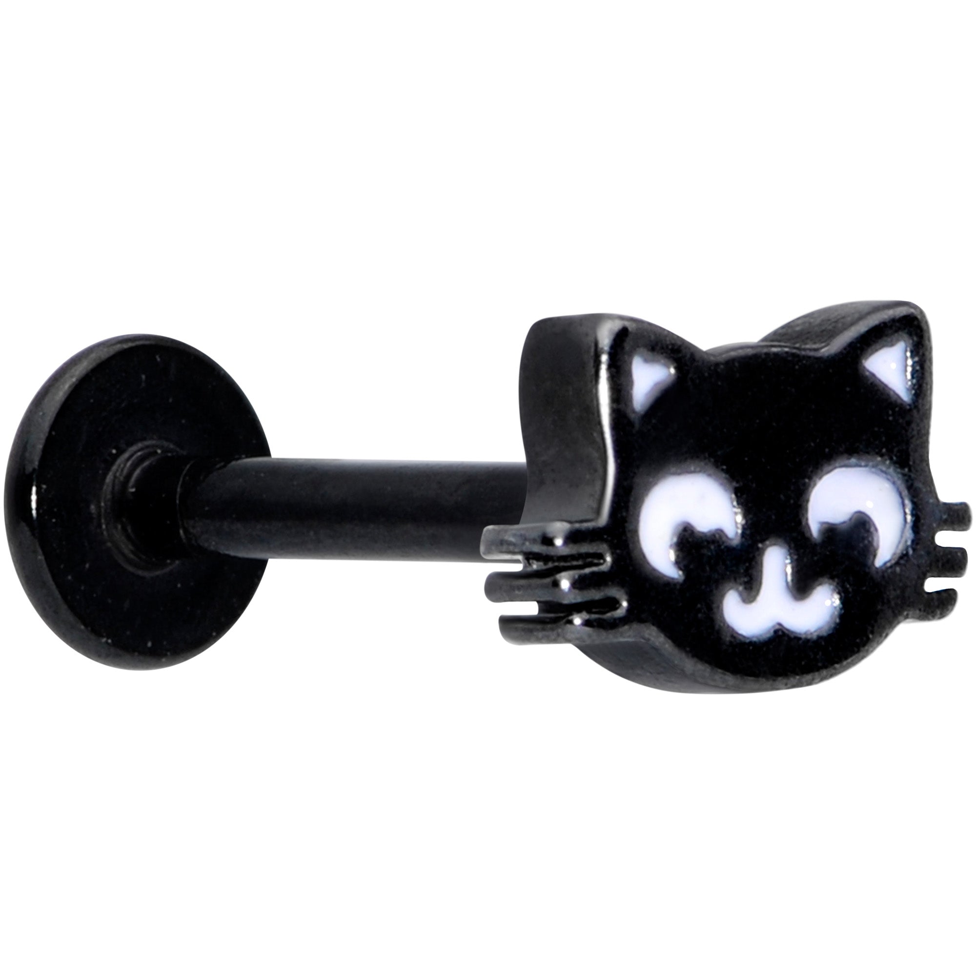 16G 5/16 Black Cat Mouse Halloween Labret Monroe Tragus