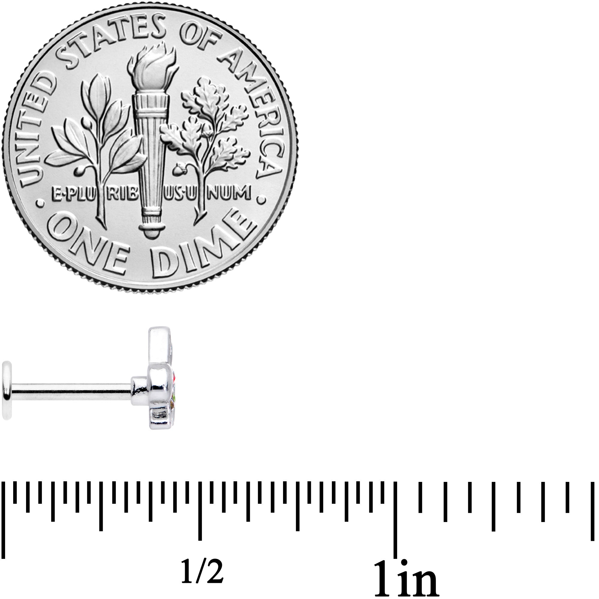 16G 5/16 Clear Red Green Gem Rabbit Labret Monroe Tragus