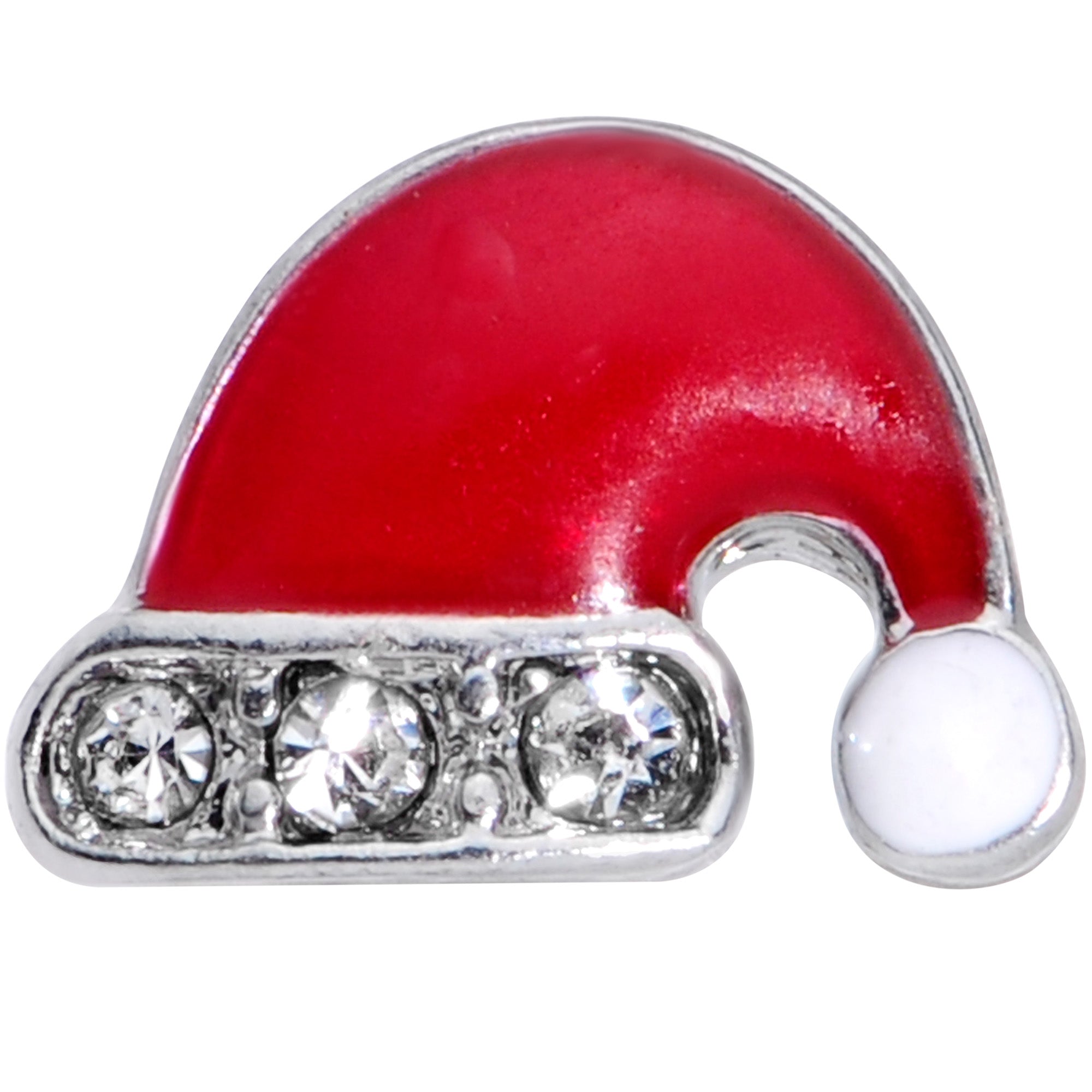 16G 1/4 Clear Gem Santa Hat Christmas Cartilage Tragus Earring