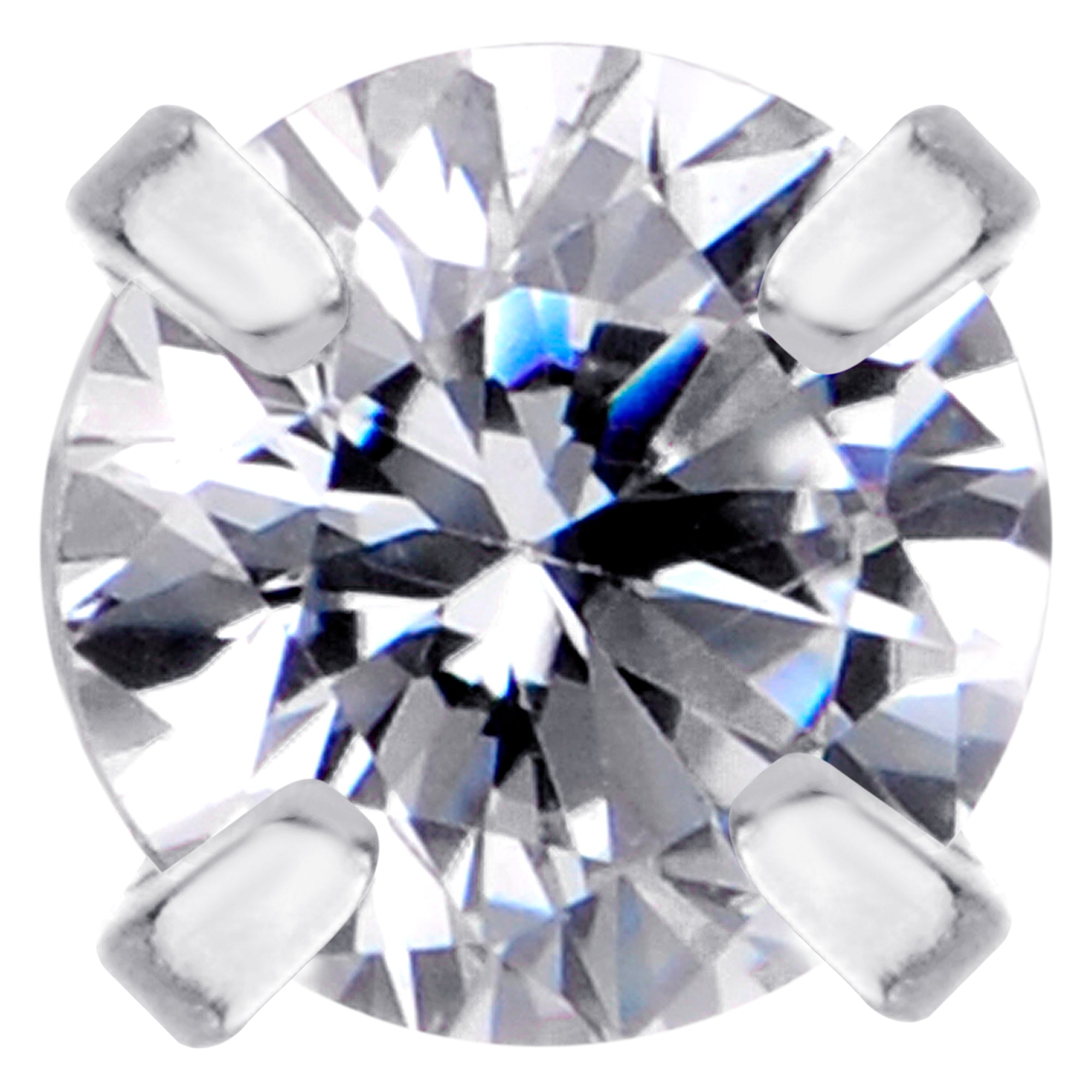 16G 1/4 Clear CZ Gem G23 Titanium 3mm Cartilage Tragus Earring