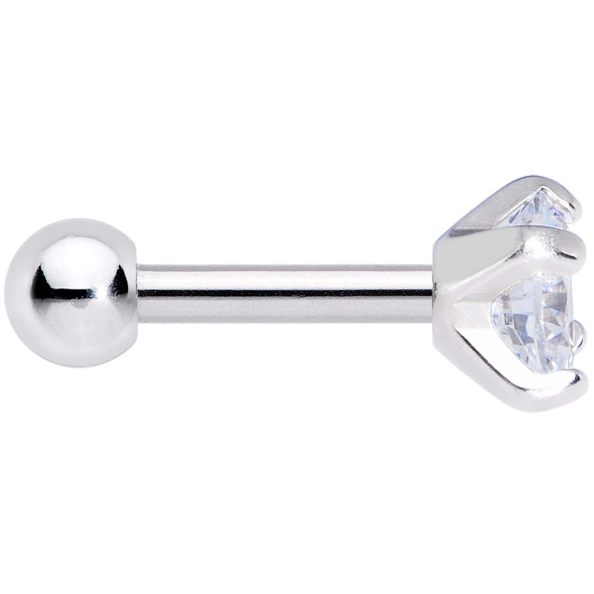 16G 1/4 Clear CZ Gem G23 Titanium 4mm Cartilage Tragus Earring